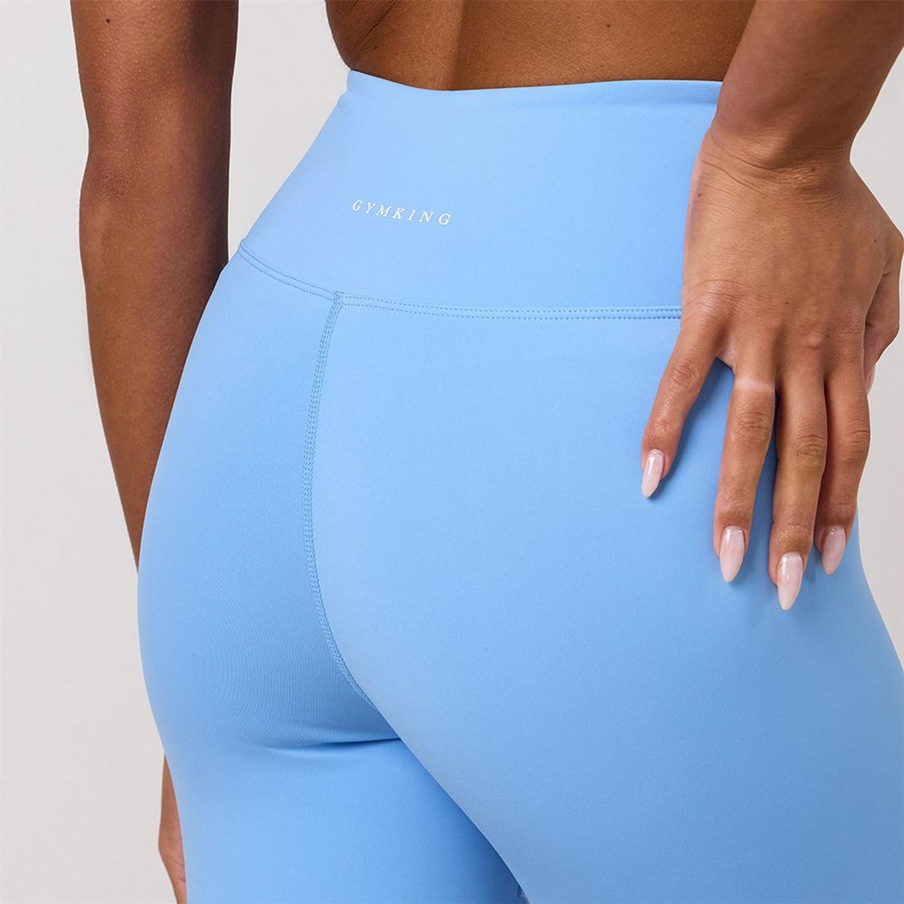 Gym King King 365 Wrap Over Legging   Blue Cotton