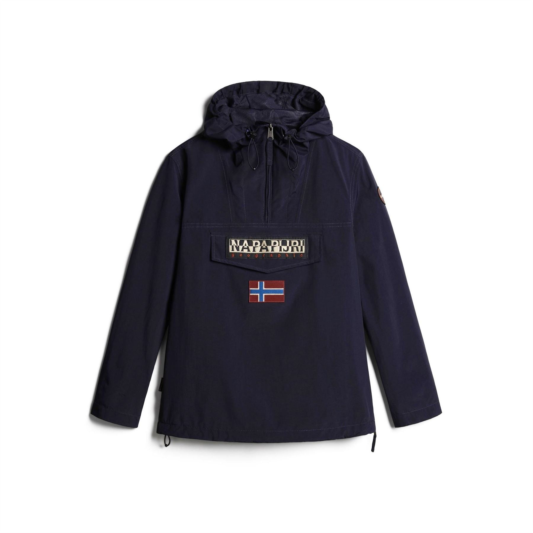 Napapijri Rainforest Water Resistant Hooded Cropped Long Sleeve Rain Anorak