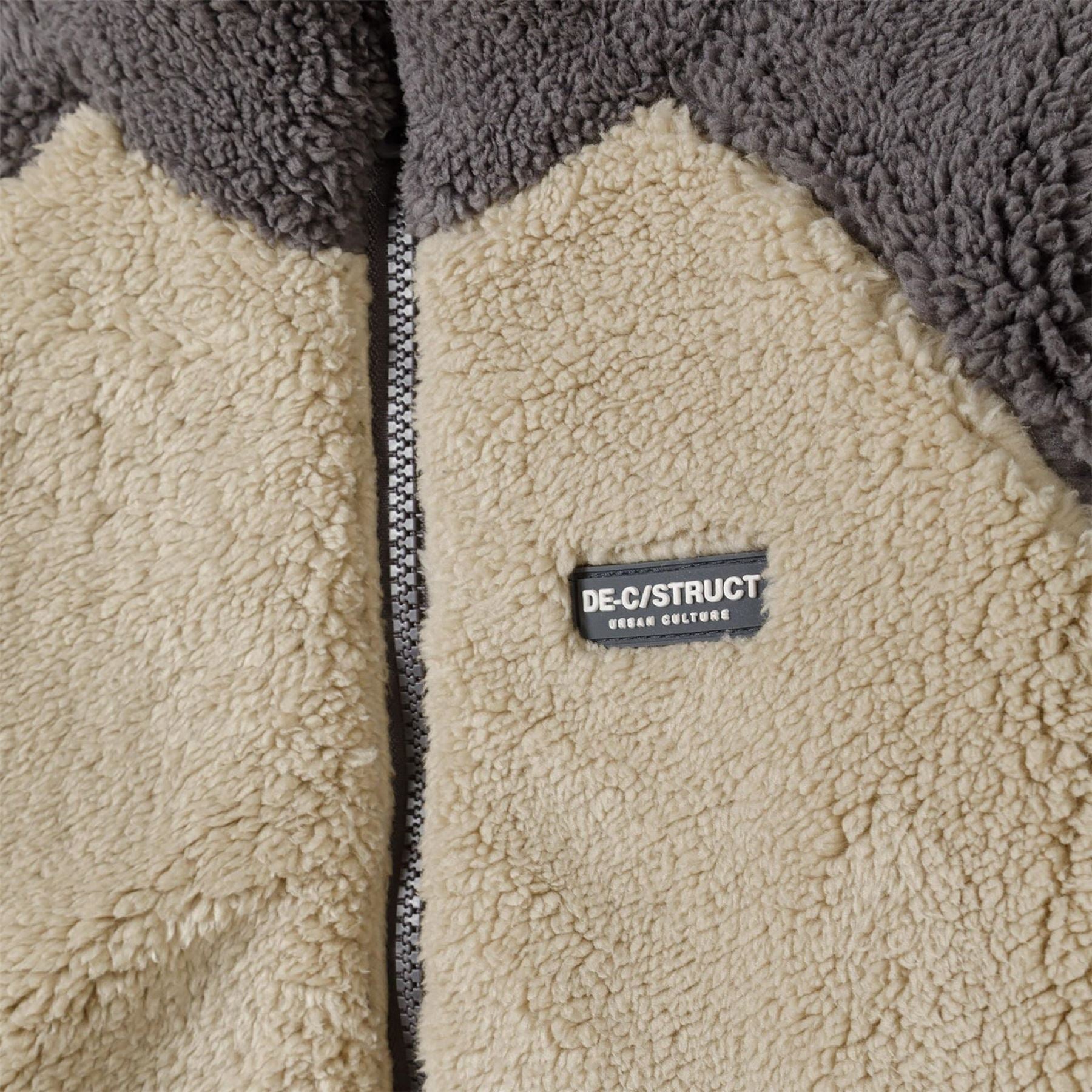 Minoti Boys Sherpa Fleece Jacket Contrast Pocket Brown
