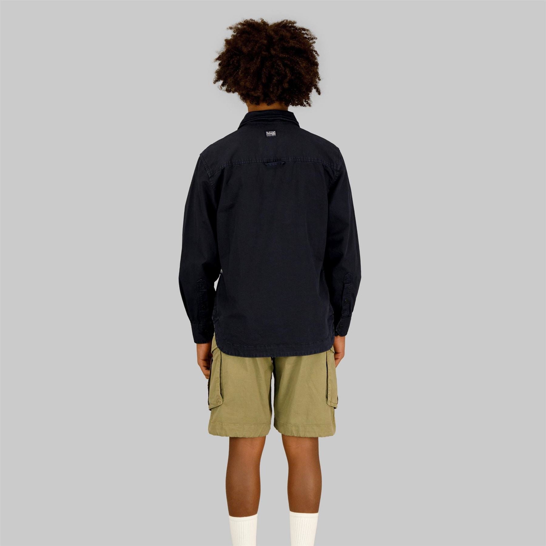 G Star Solid Patterned Collard Neck Overshirt