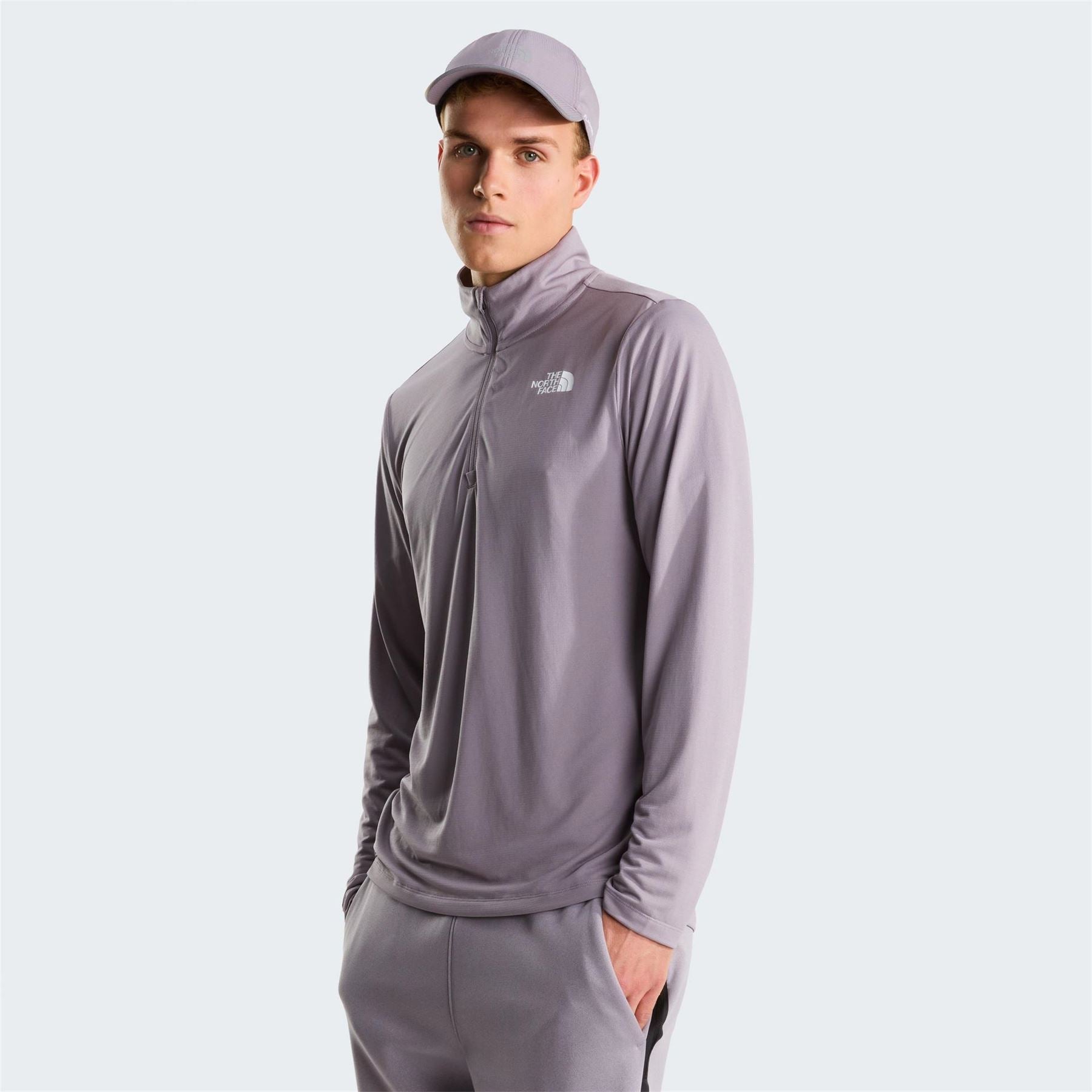 The North Face Mist Regular Fit Long Sleeve Zip Neck T-Shirt
