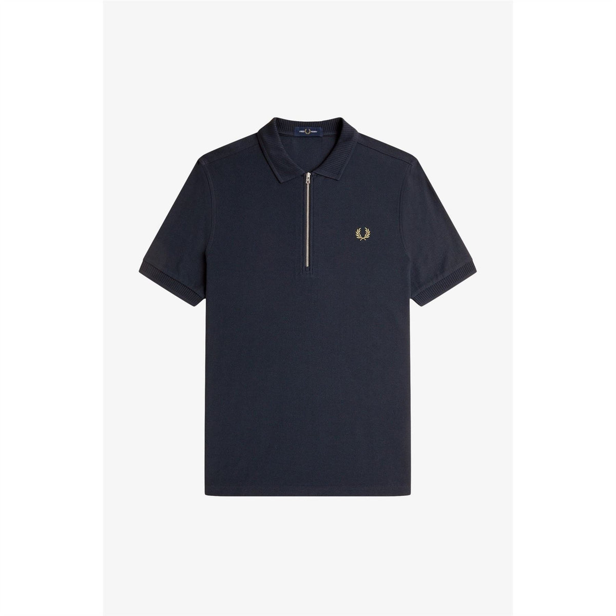 Fred Perry Crepe Zip Short Sleeve Polo Shirt