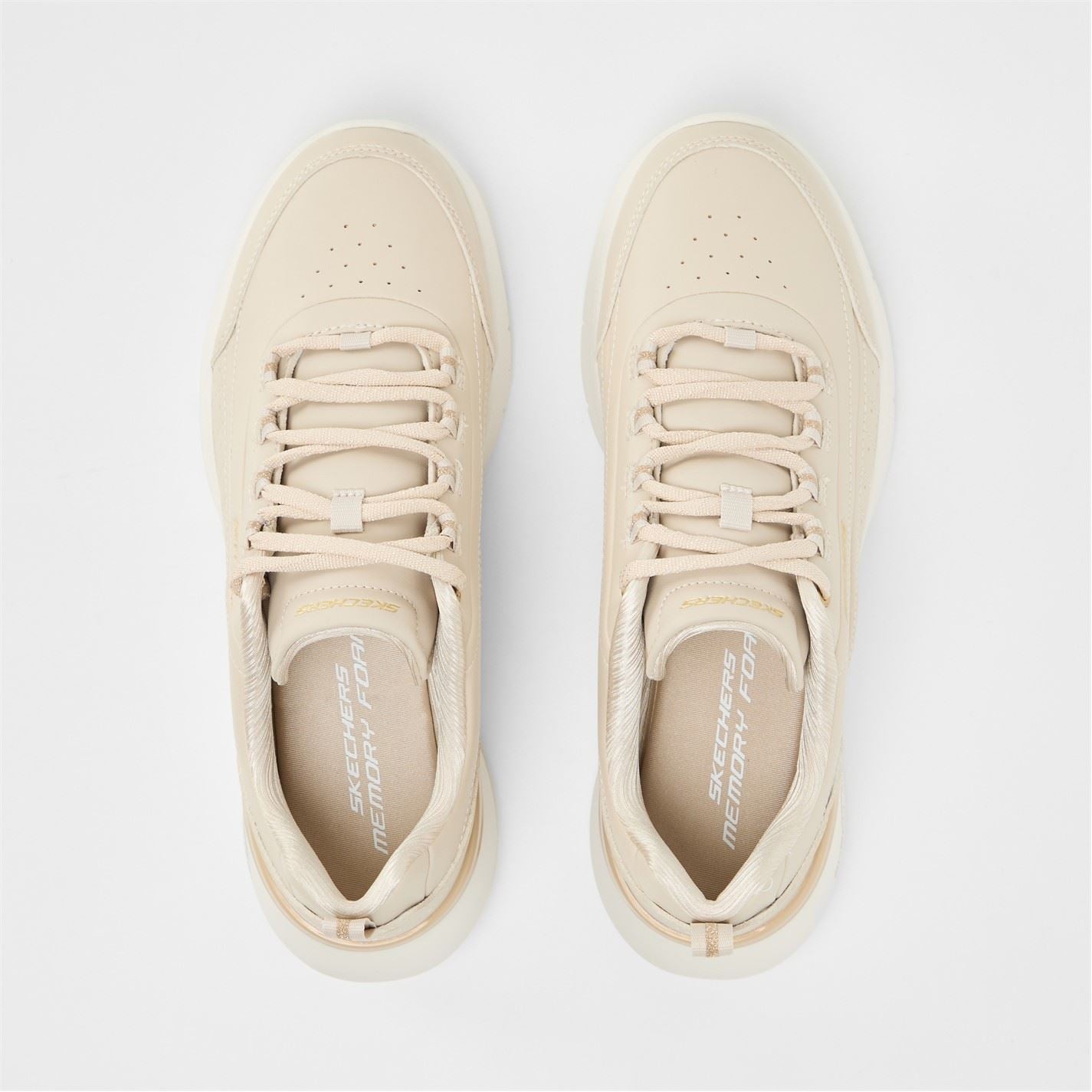 Skechers Womens Duraleather Lace Up W Memory Foam Runners