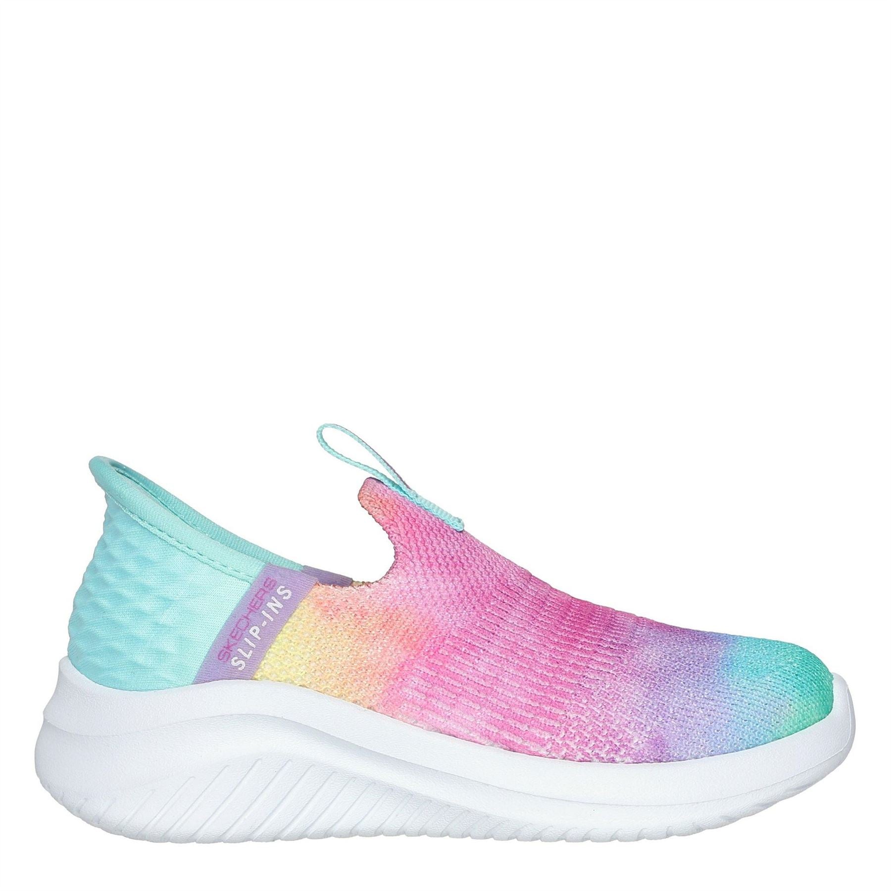 Skechers Ins Stretch Fit Multi Print Kn Slip On Trainers Unisex Kids