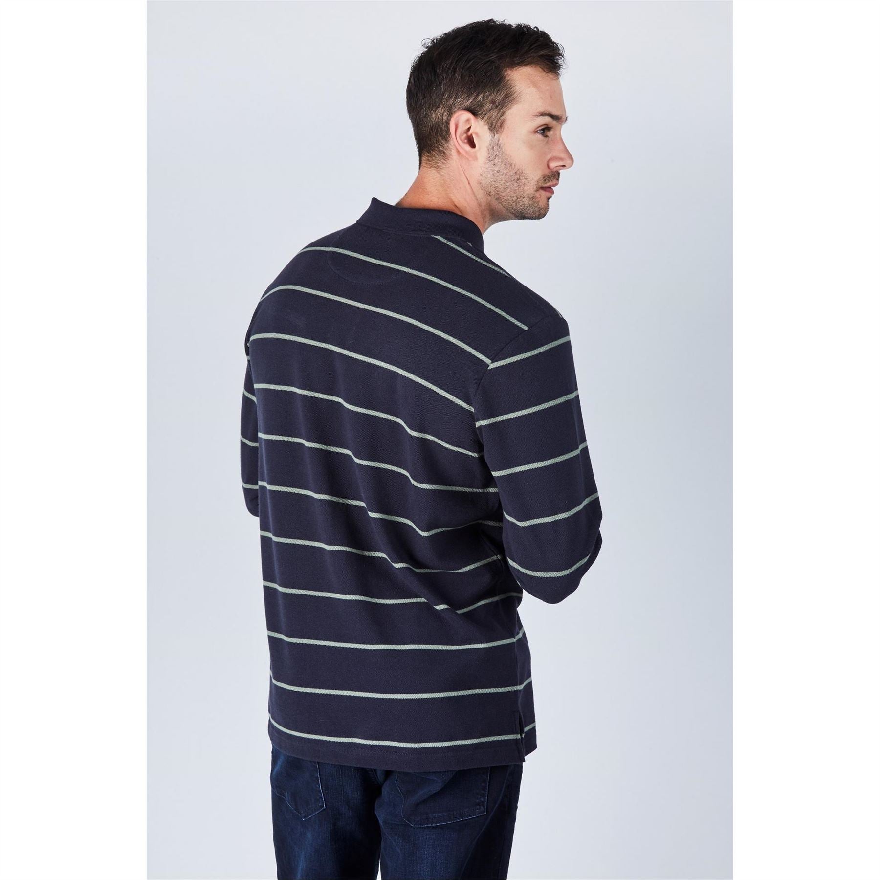 Harvey and Jones Mens Striped Polo Shirt