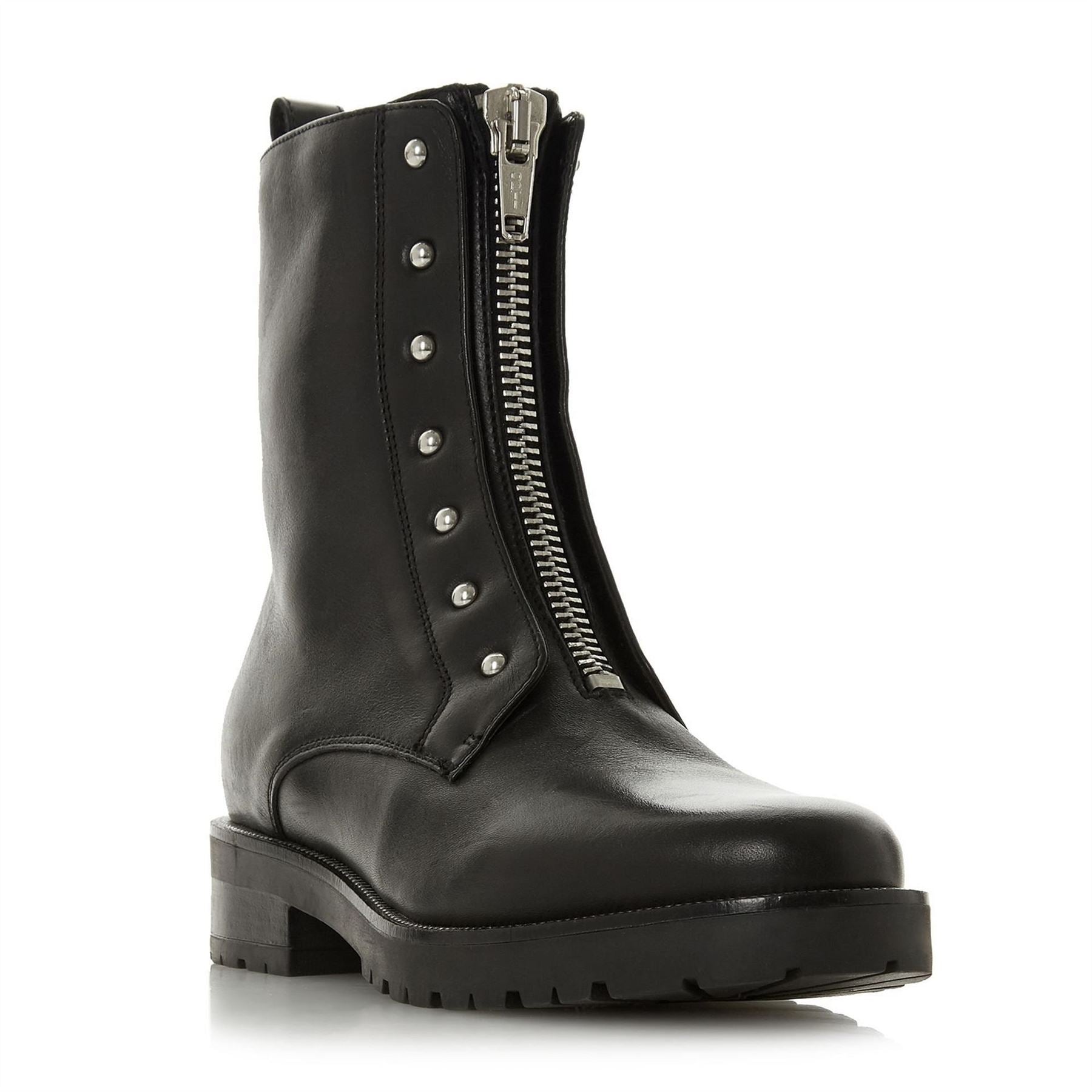 Dune London Studded Buckle Biker Boots