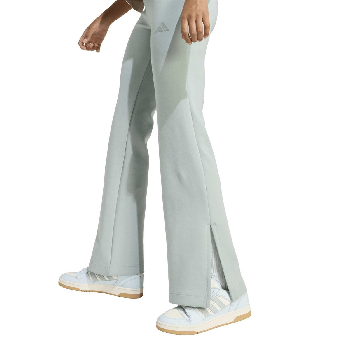 adidas Solid Mid Rise Slim Flared Joggers