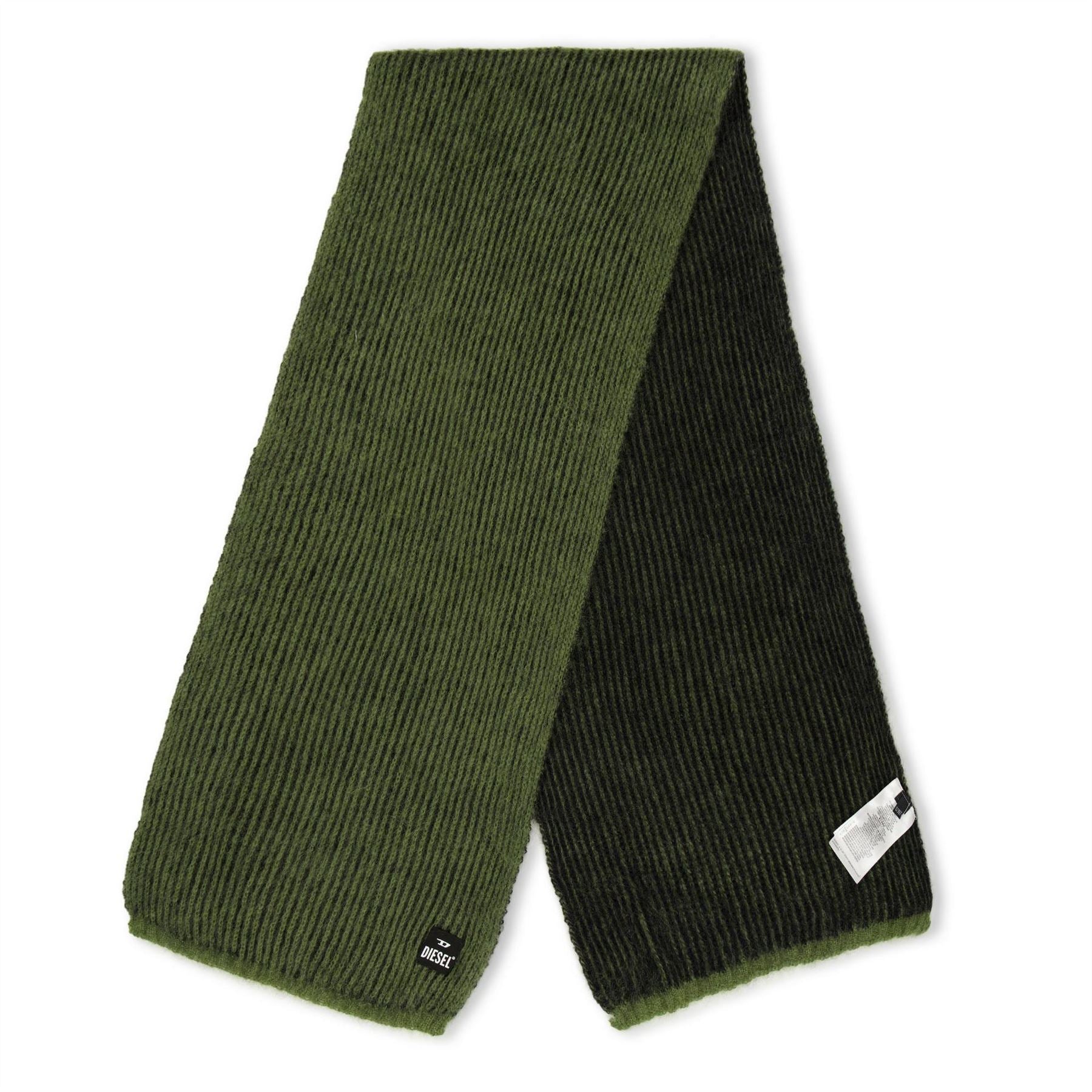 Diesel Ribbed Knit Scarf with Patch