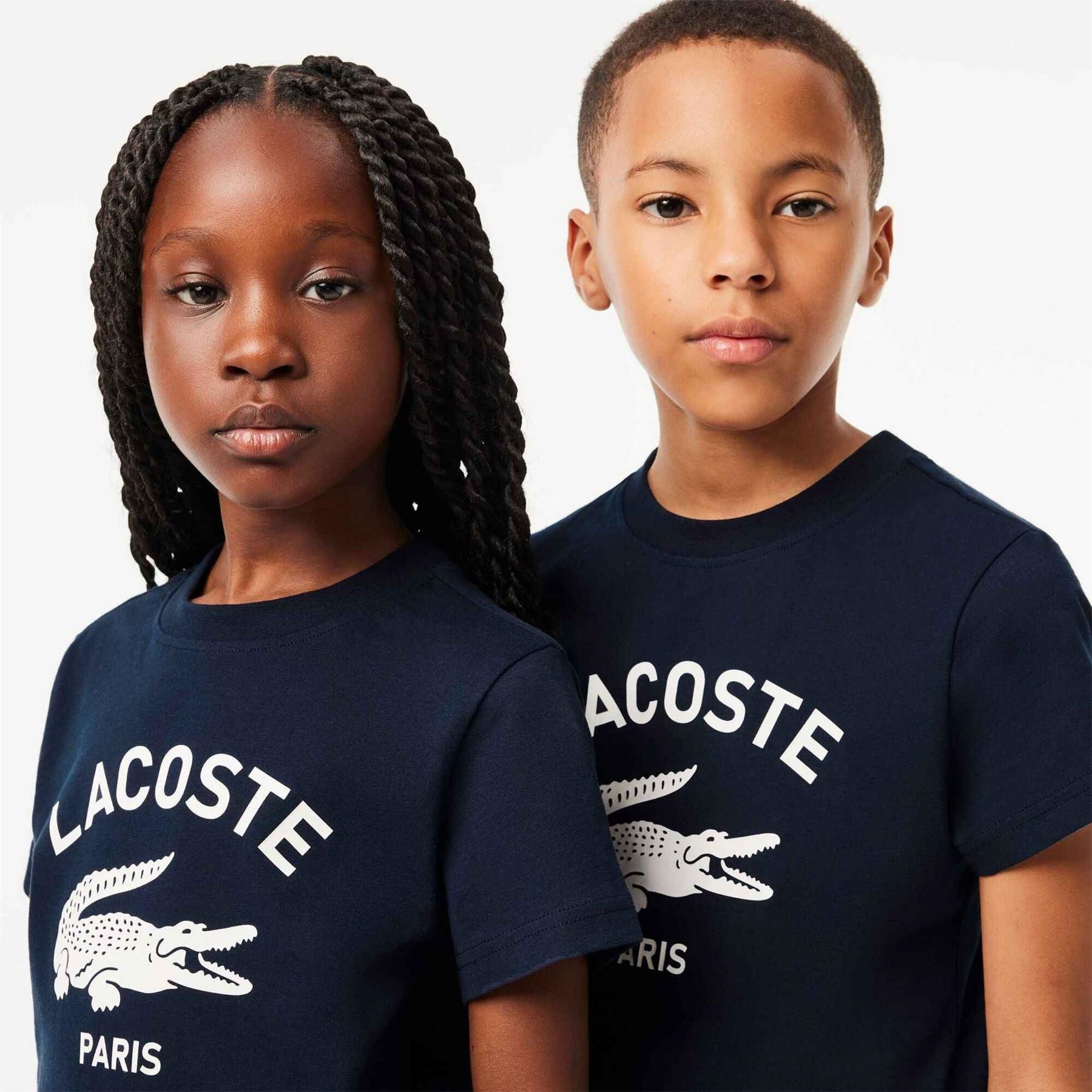 Lacoste Junior Crocodile Print Lacoste Lettering Regular Fit Crew Neck T-Shirt
