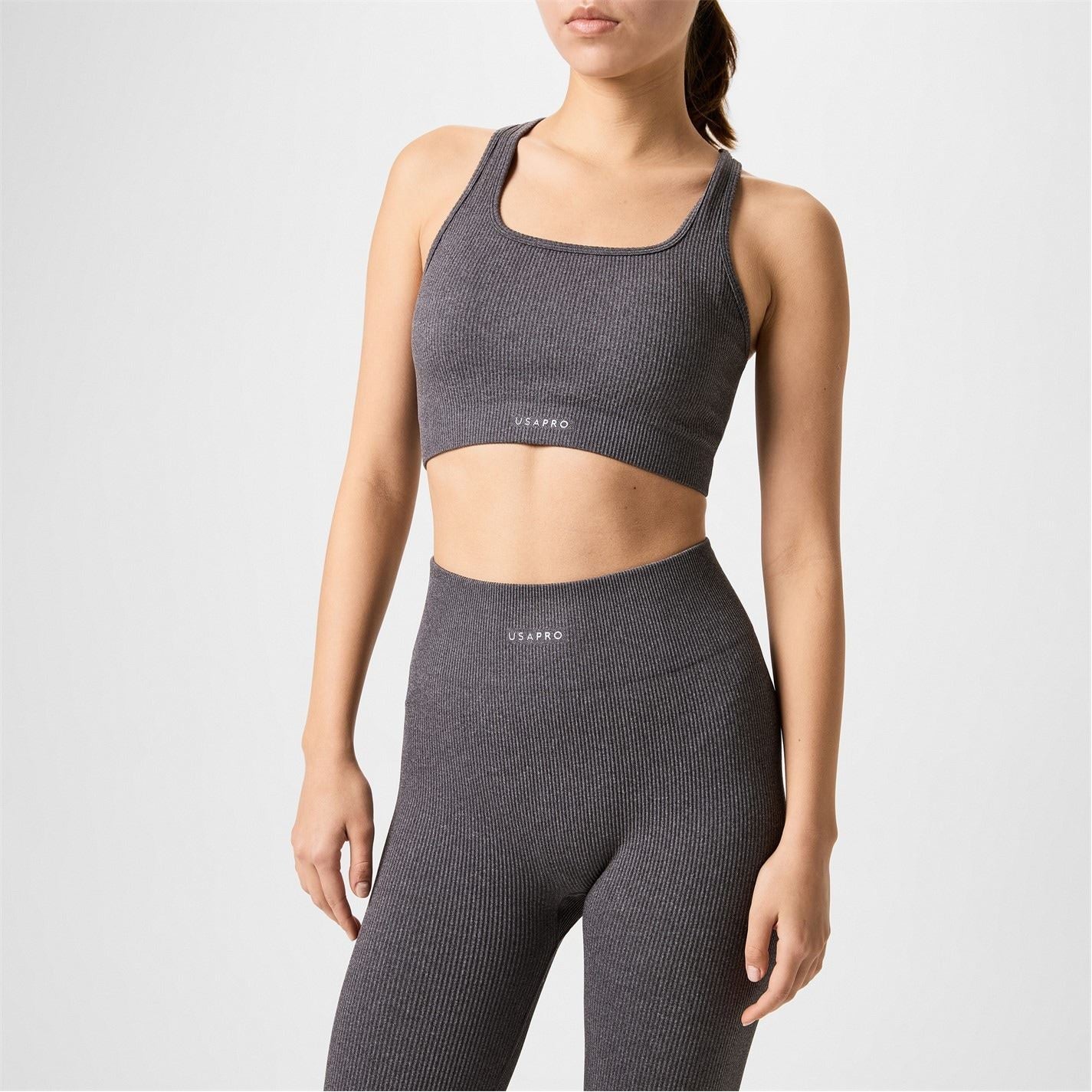 USA Pro Womens Pro Seamless Ribbed Bra