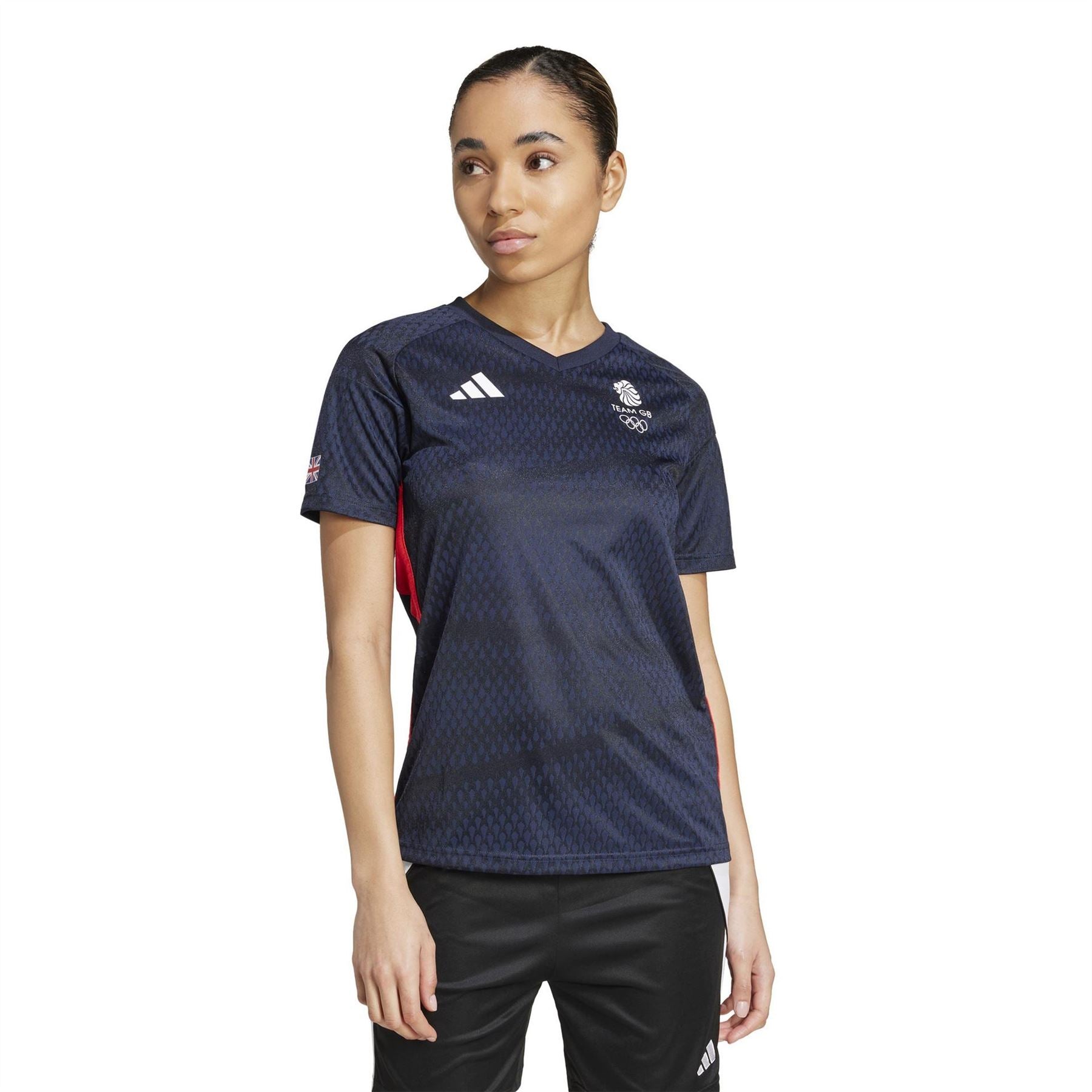 adidas Team GB V-Neck Raglan Sleeve Jersey T-Shirt