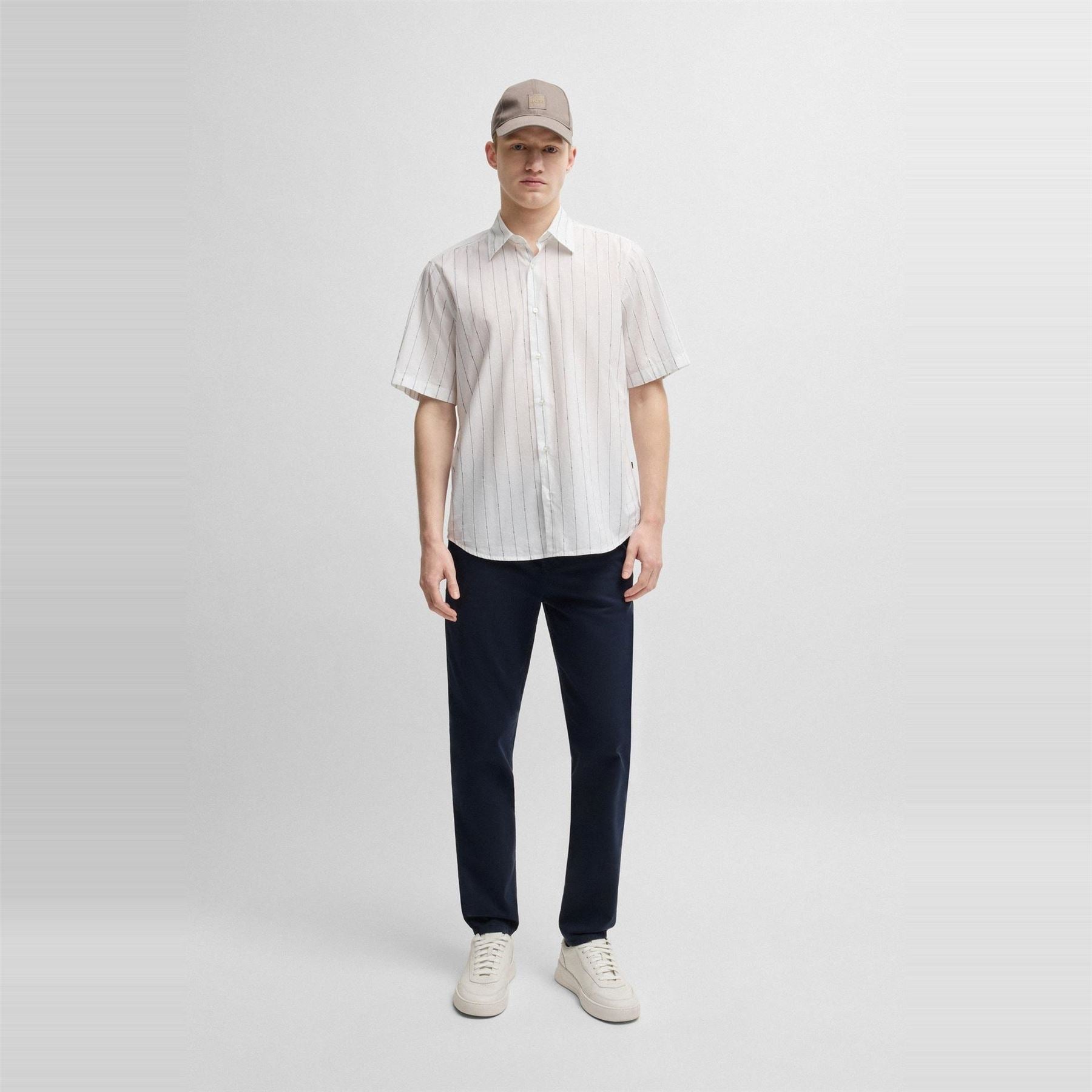 Boss Rash Stripe Short Sleeve Patterned Shirt