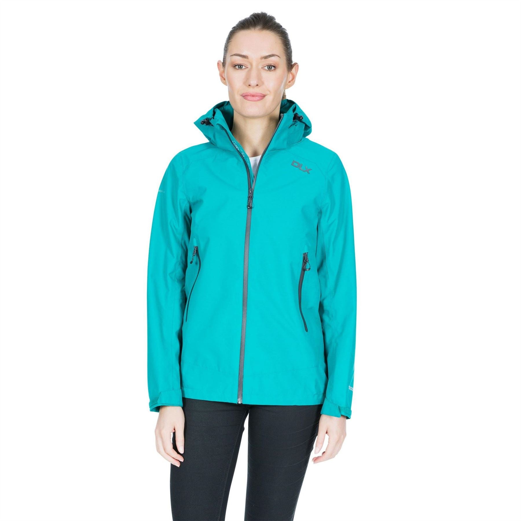 DLX Gayle Hooded Rain Jacket with Zipped Pocket