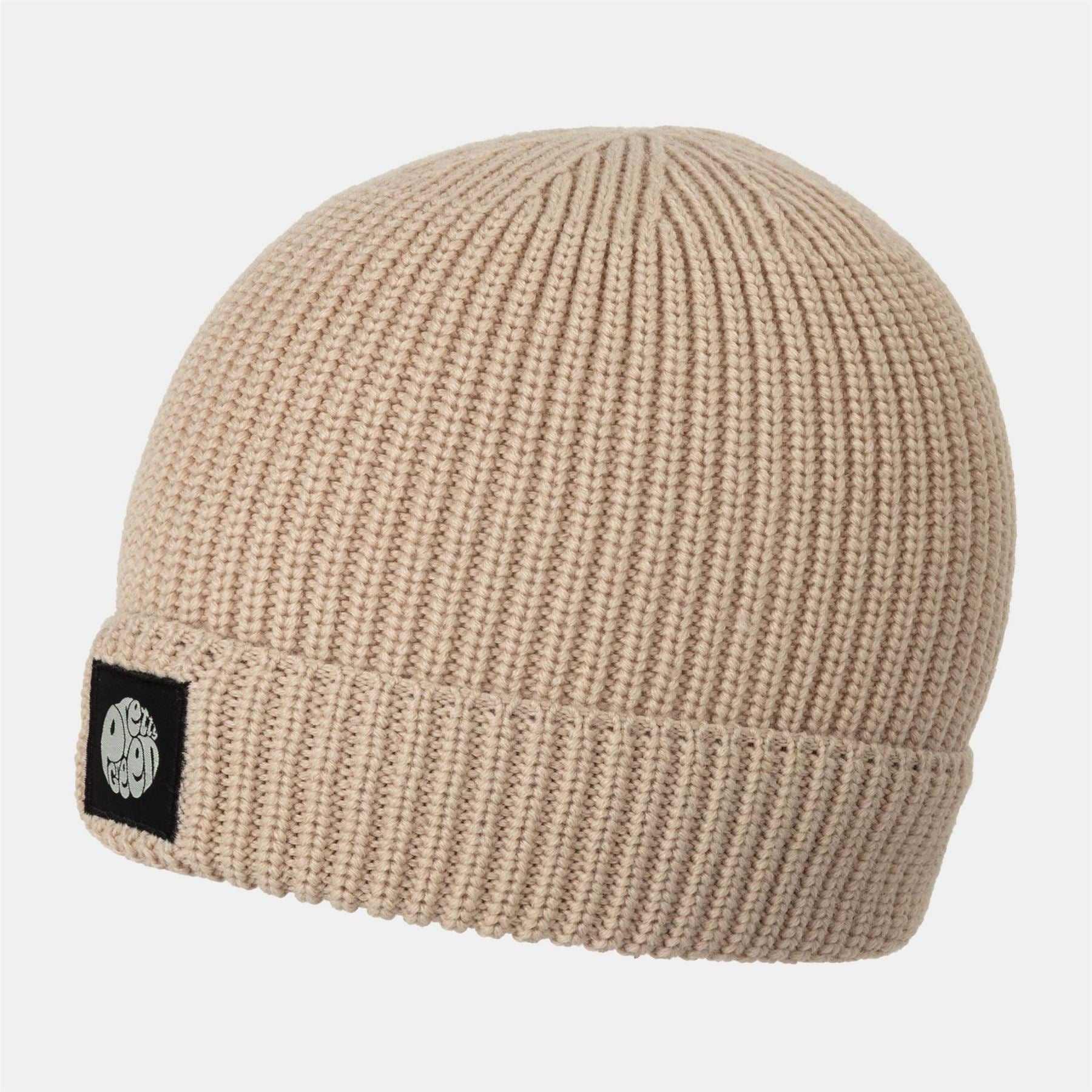 Pretty Green Adjustable Cuff Beanie With a Ribbed Pattern