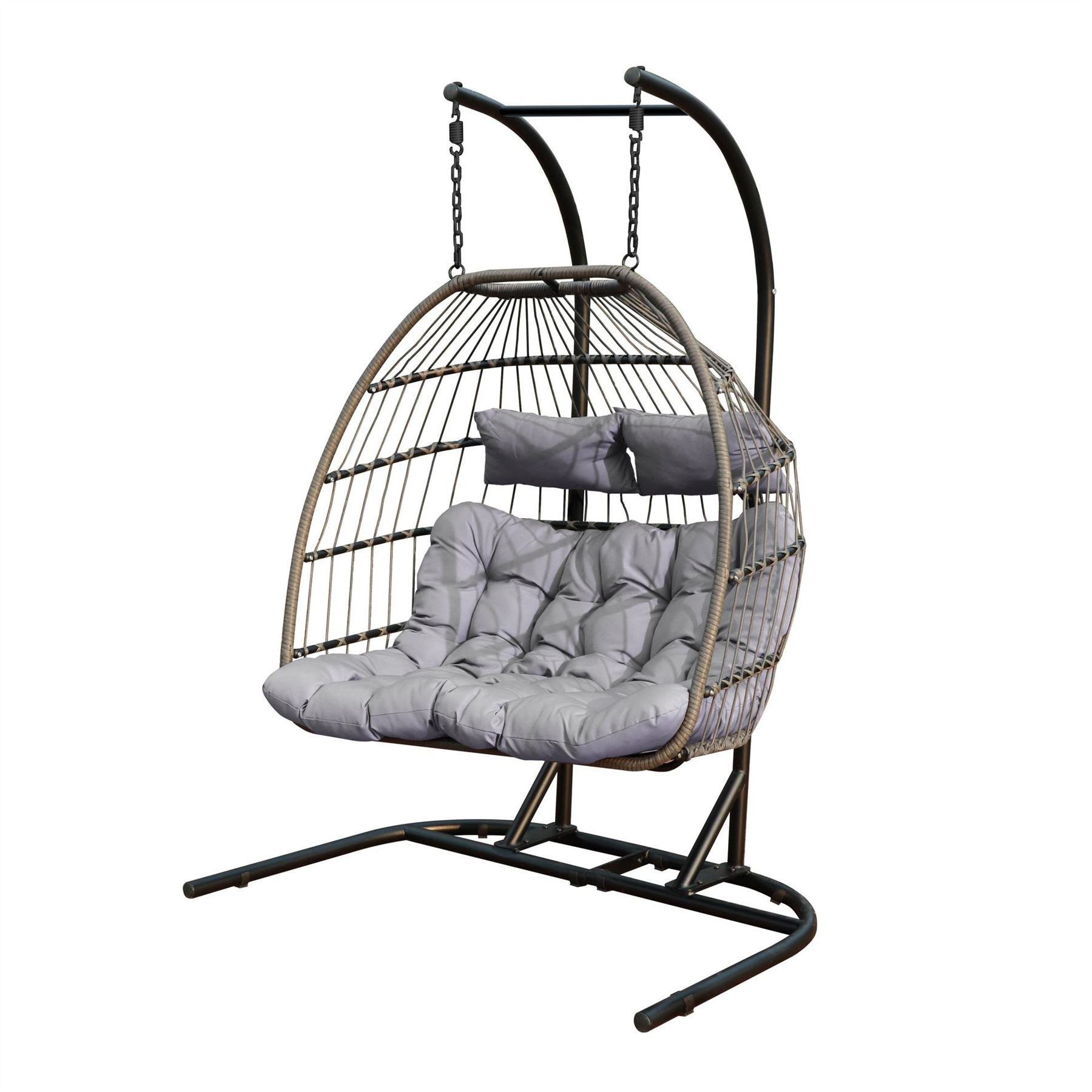 Linea Frame Woven Rattan Hanging Egg Chair