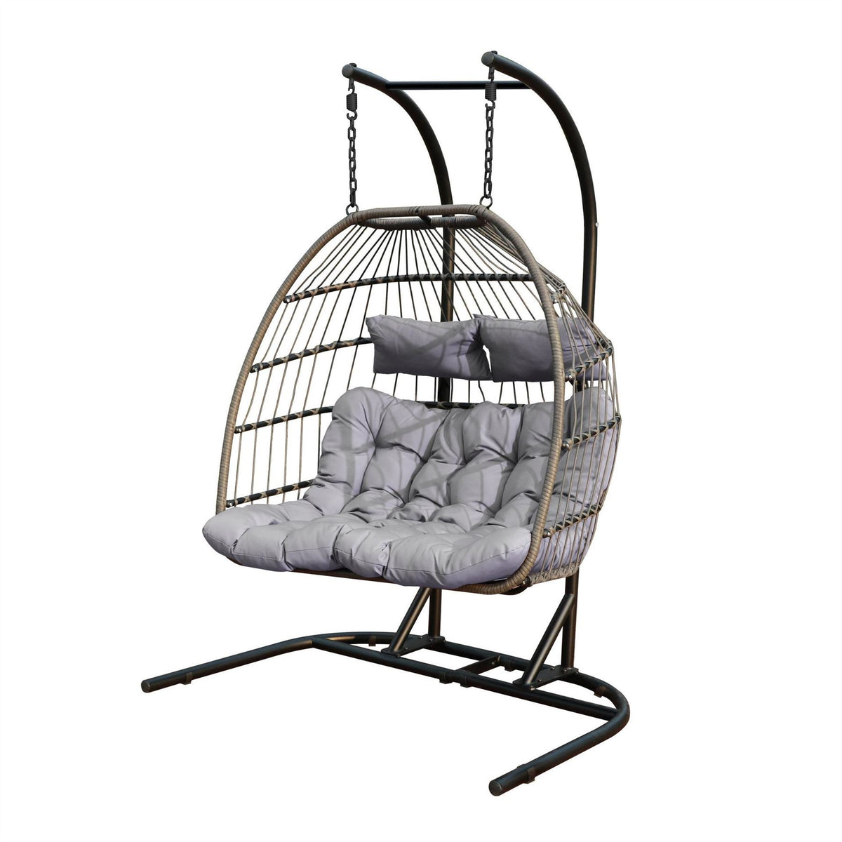 Linea Frame Woven Rattan Hanging Egg Chair