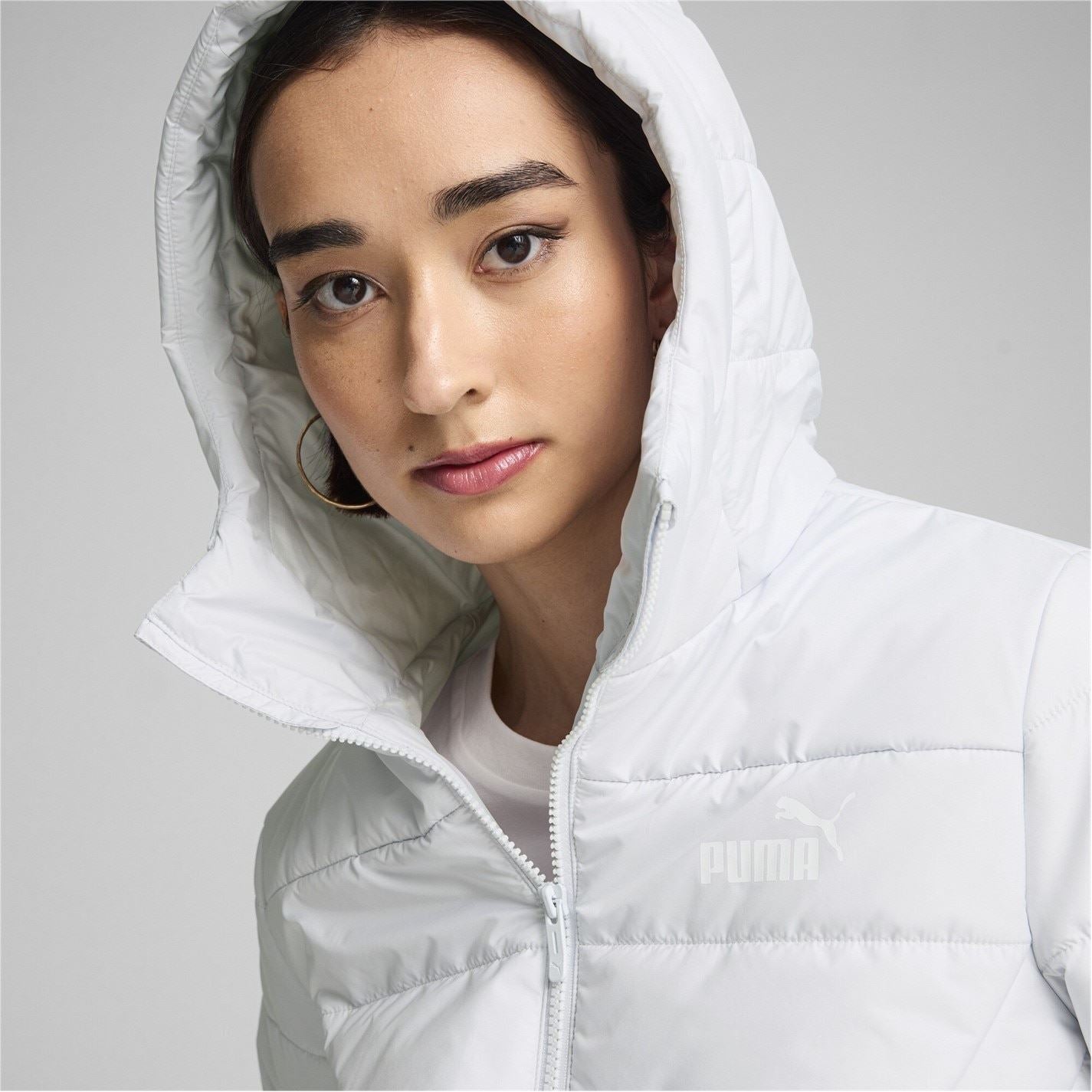 Puma Womens Essentials Hooded Padded Jacket