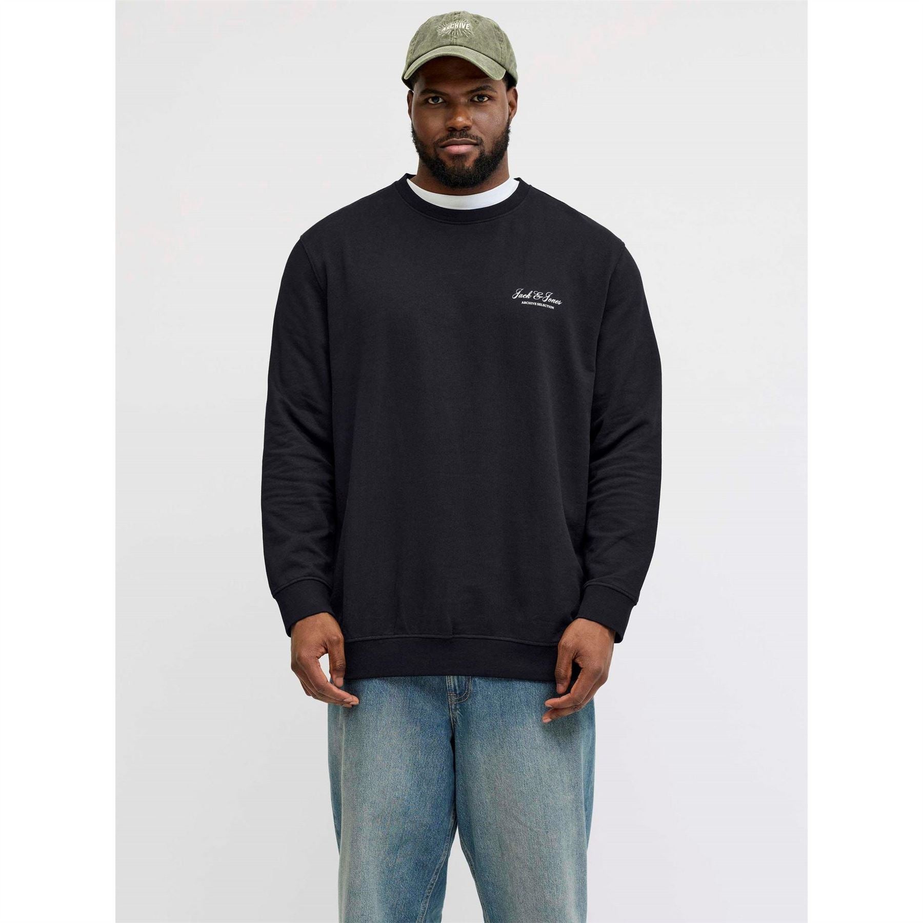 Jack and Jones Archive Printed Logo Crew Neck Long Sleeve Sweatshirt