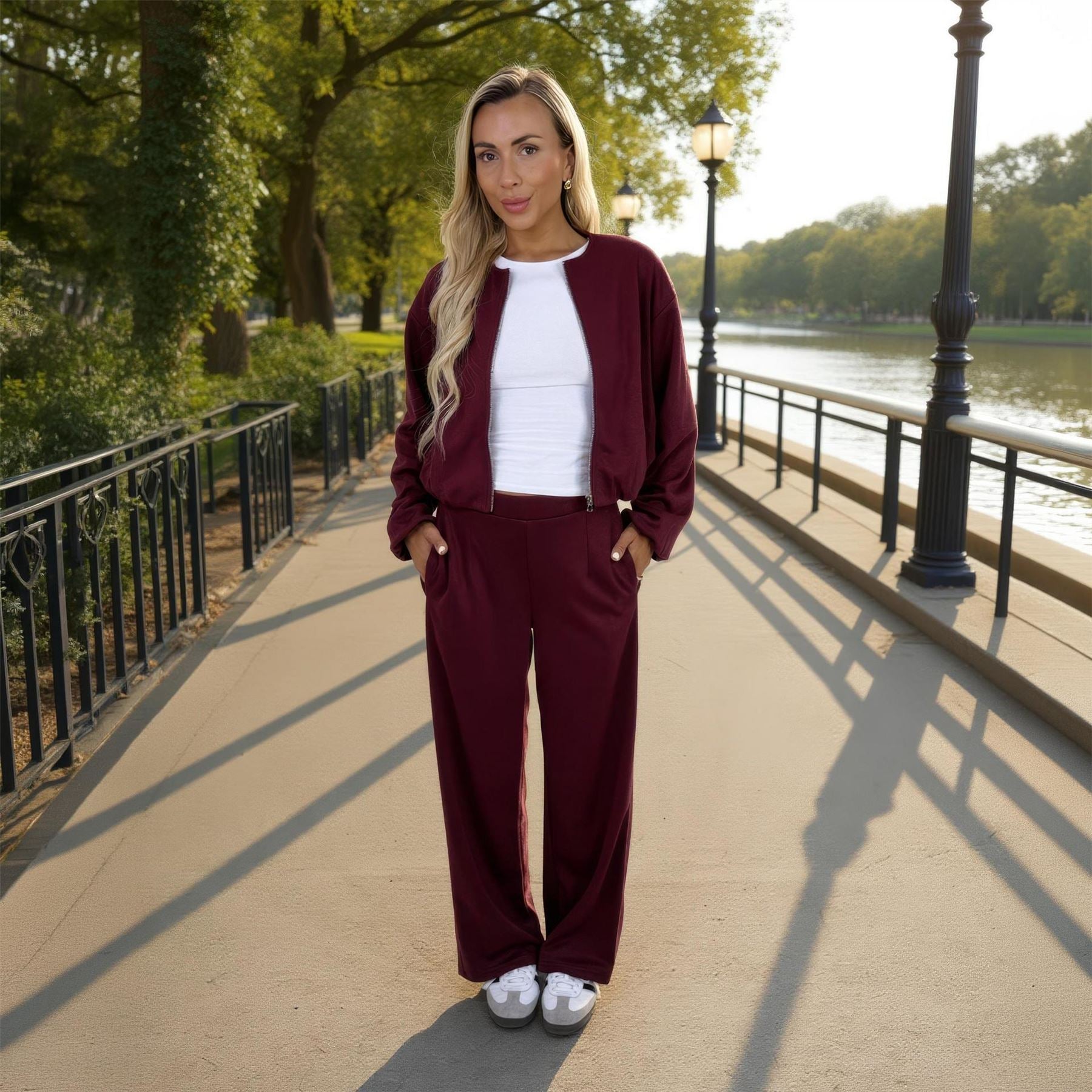 AX Paris Bubble Hem Cropped Bomber Jacket