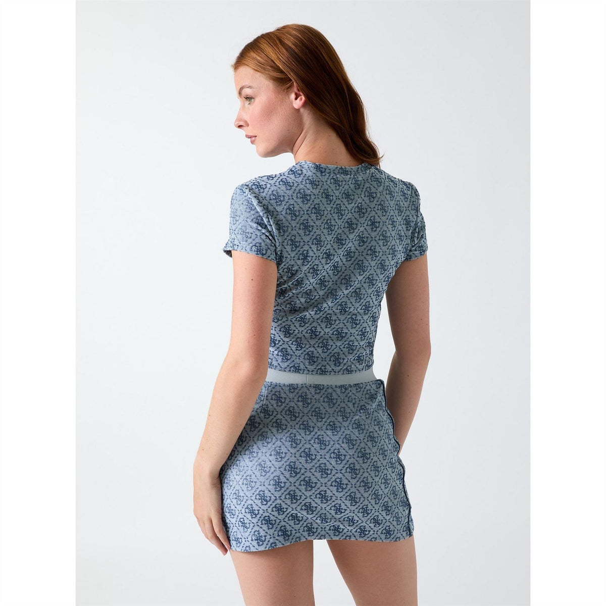 Guess 4g Allover Jacquard Mini Skirt
