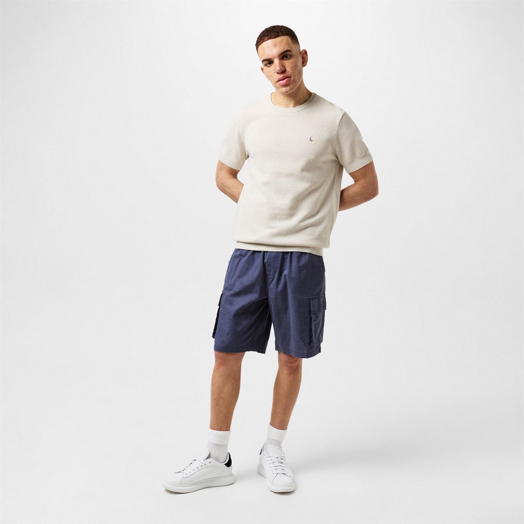 Jack Wills Linen Cargo Shorts with Elasticated Waistband