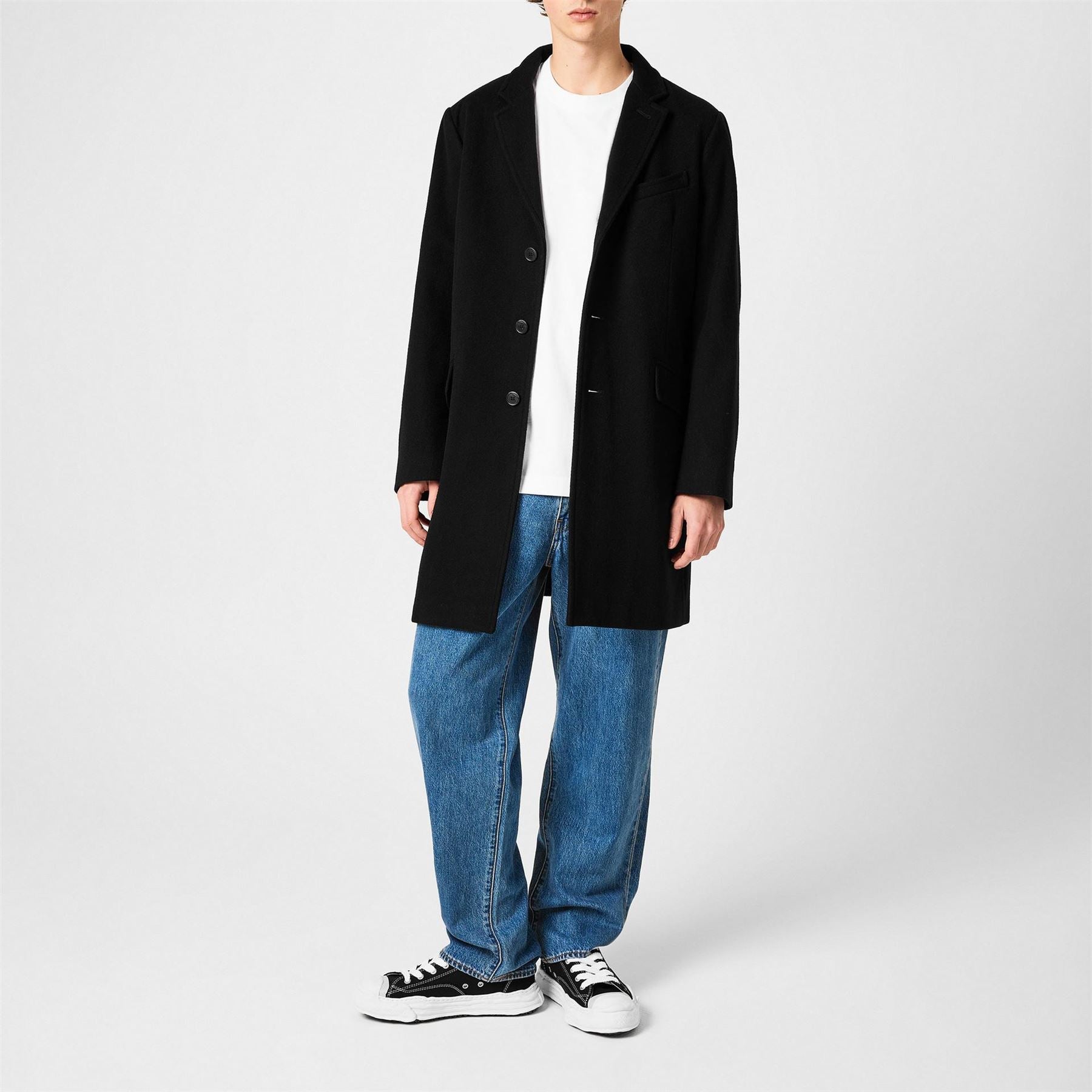 Barbour Fraser Tailored Wool Long Sleeve Overcoat