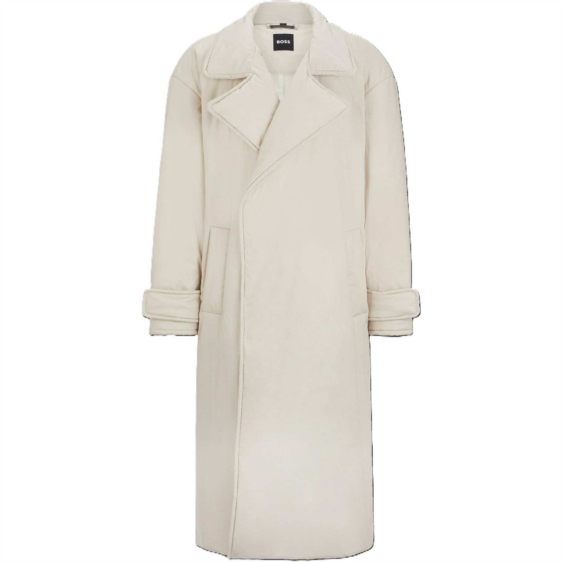Boss Icebreaker Solid Patterned Full Zipper Lapel Collared Coat
