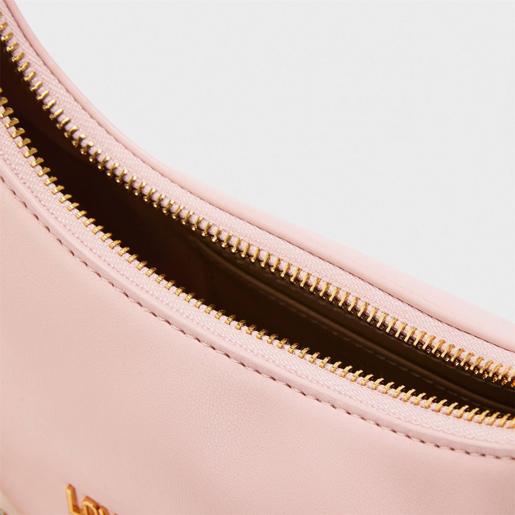 Love Moschino Bold Love Crescent Shape Hobo Bag with Rhinestones