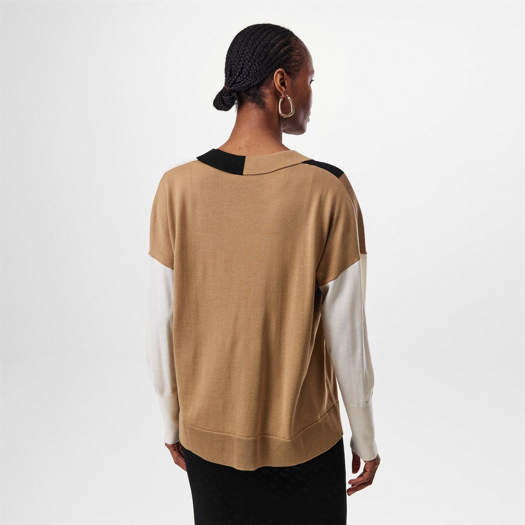 Boss Floricana Tricolour Colour Block Jumper