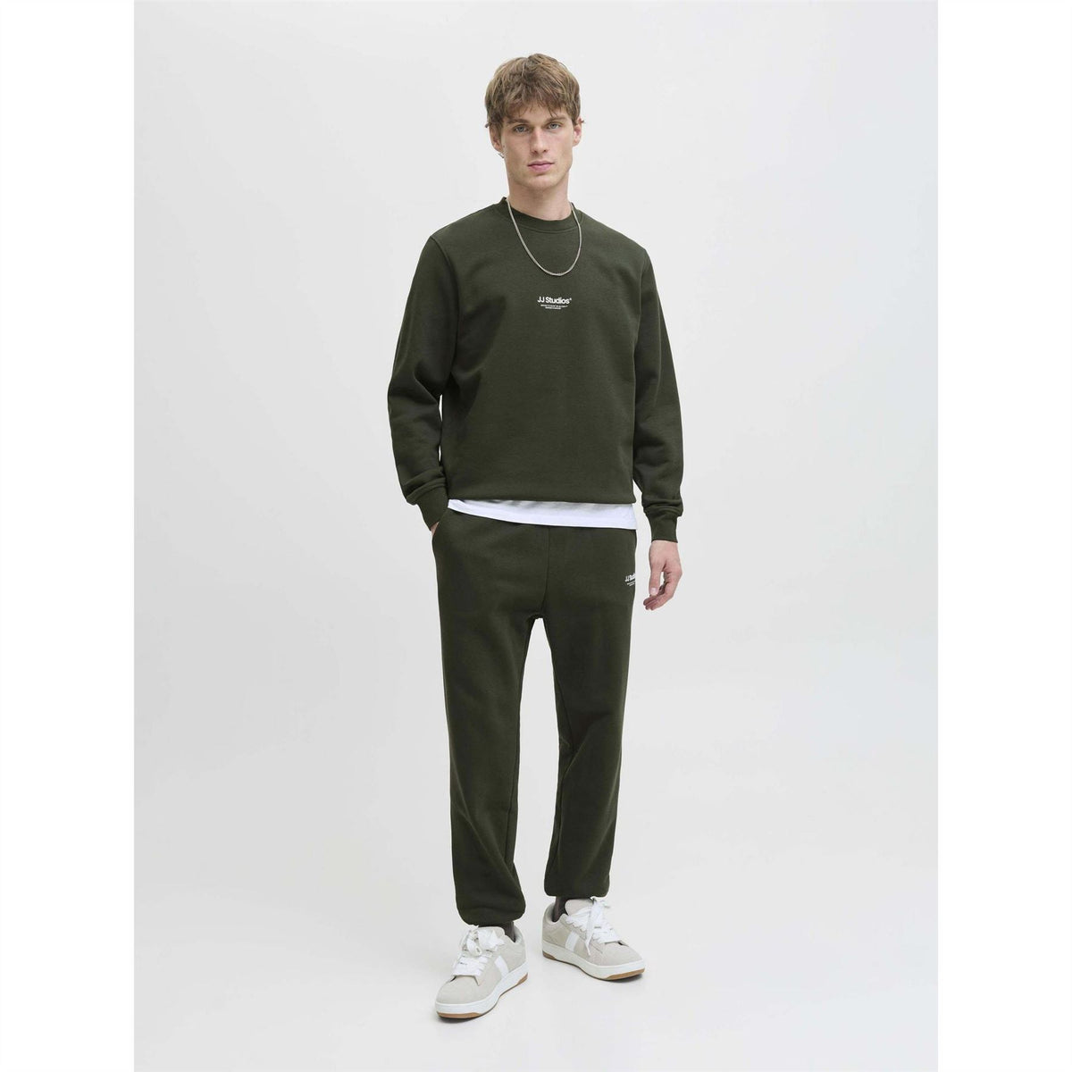 Jack and Jones Jjesoho Crew Neck Cotton Sweatshirt