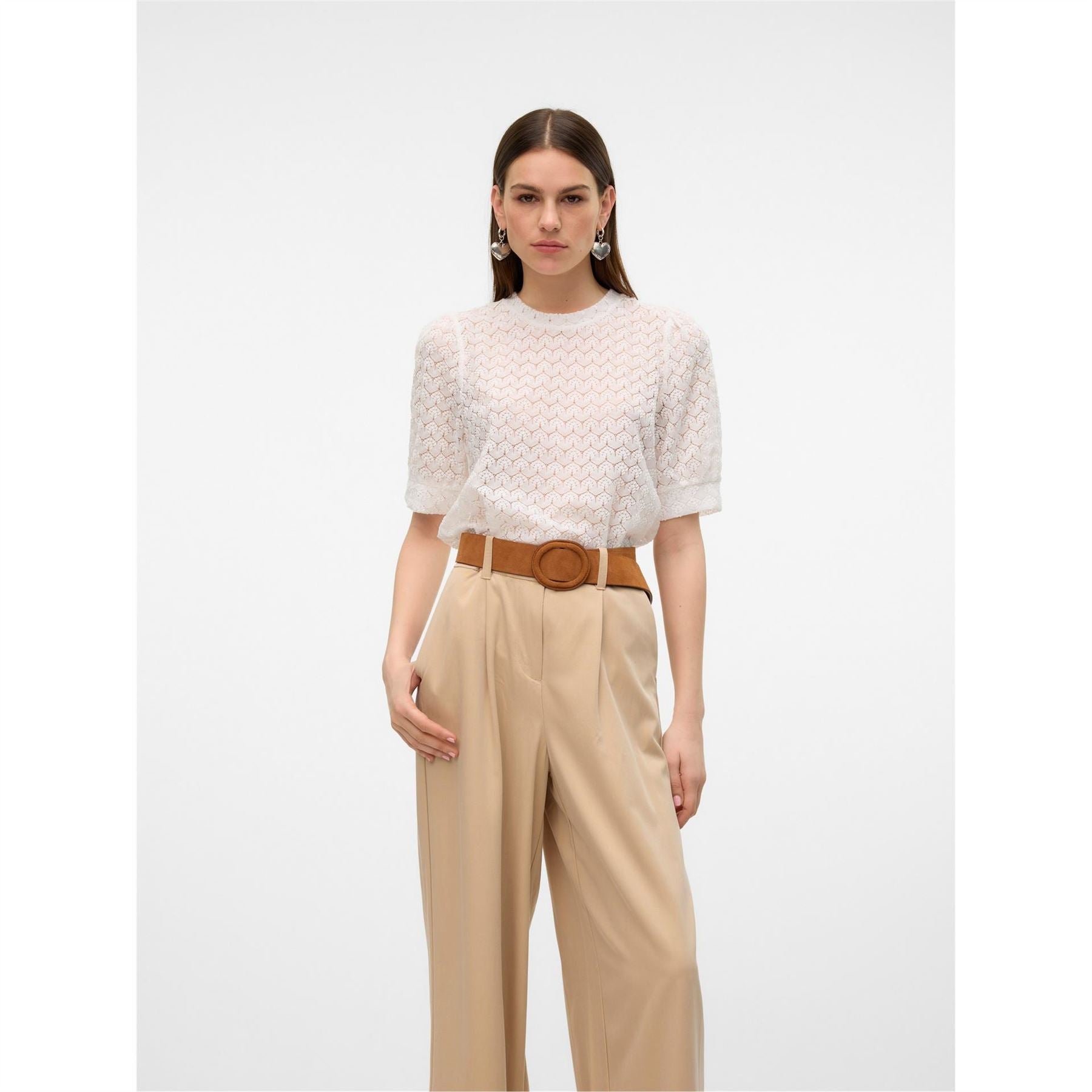 Vero Moda Crew Neck Regular Fit Long Sleeve Blouse