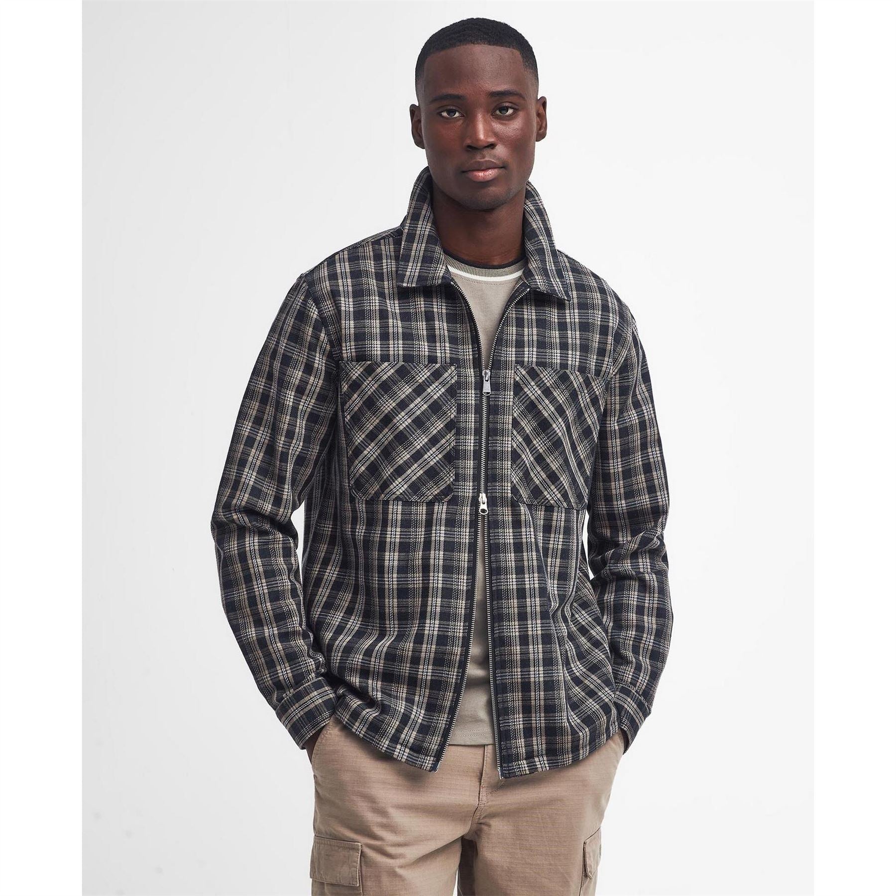Barbour International Phoenix Checked Two Way Zip Overshirt