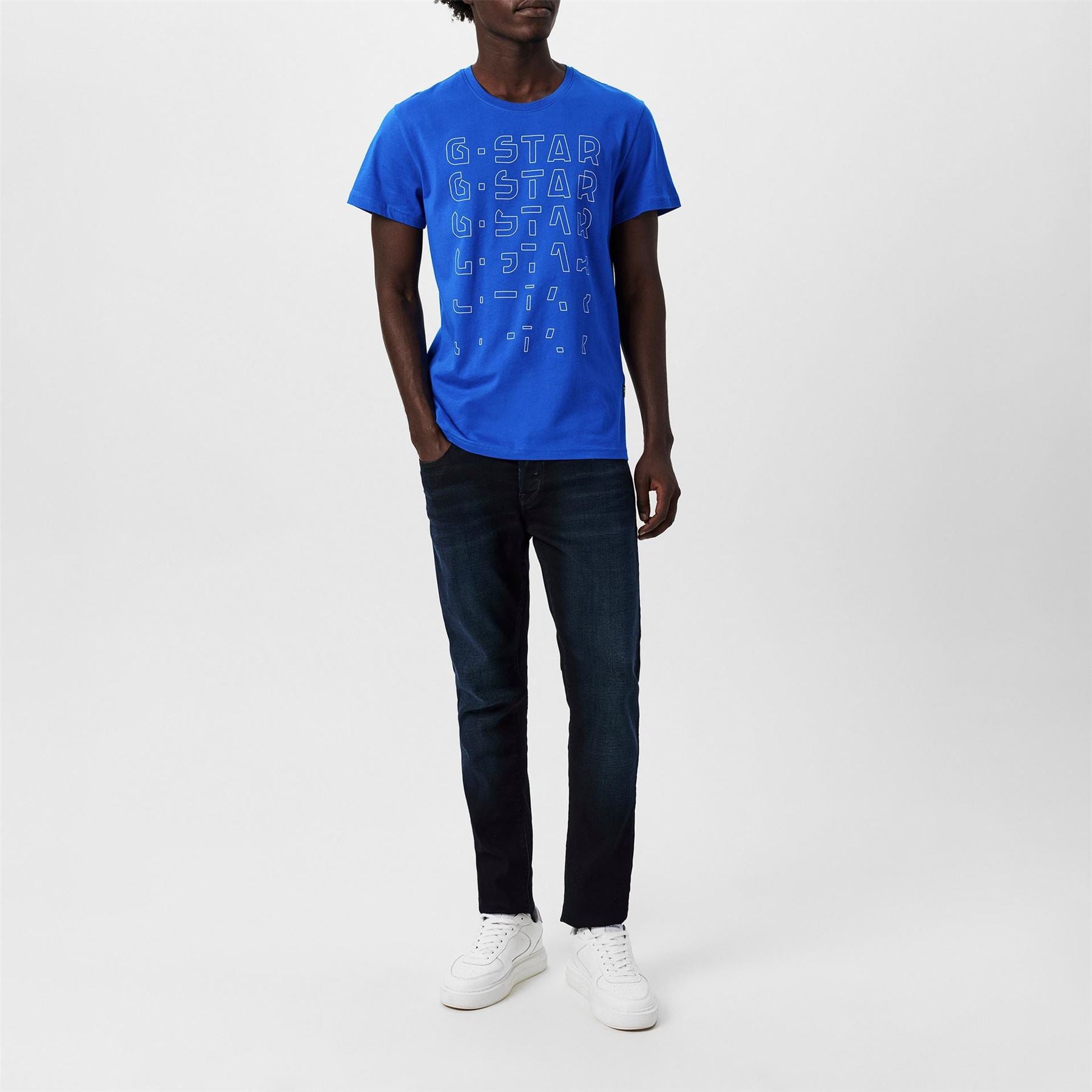G Star Regular Fit Lettering Crew Neck T-Shirt