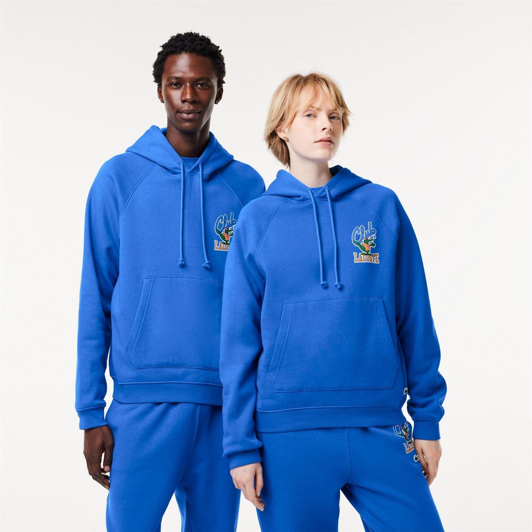 Lacoste Embroidered Crocodile Print Raglan Sleeve Hooded Sweatshirt