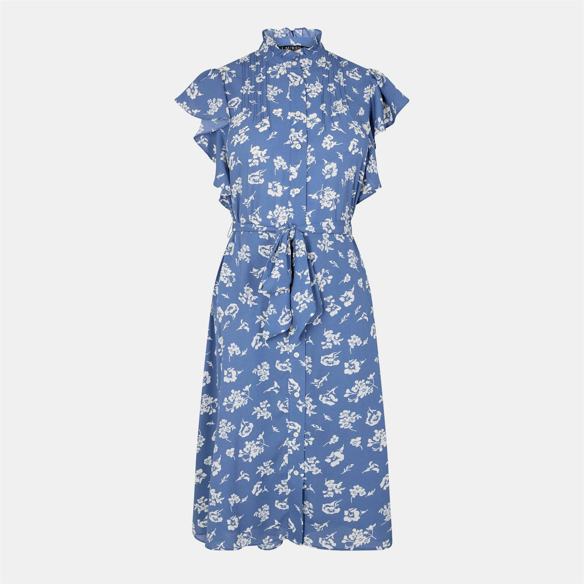 Lauren by Ralph Lauren Pratika High Neck Midi A-Line Dress
