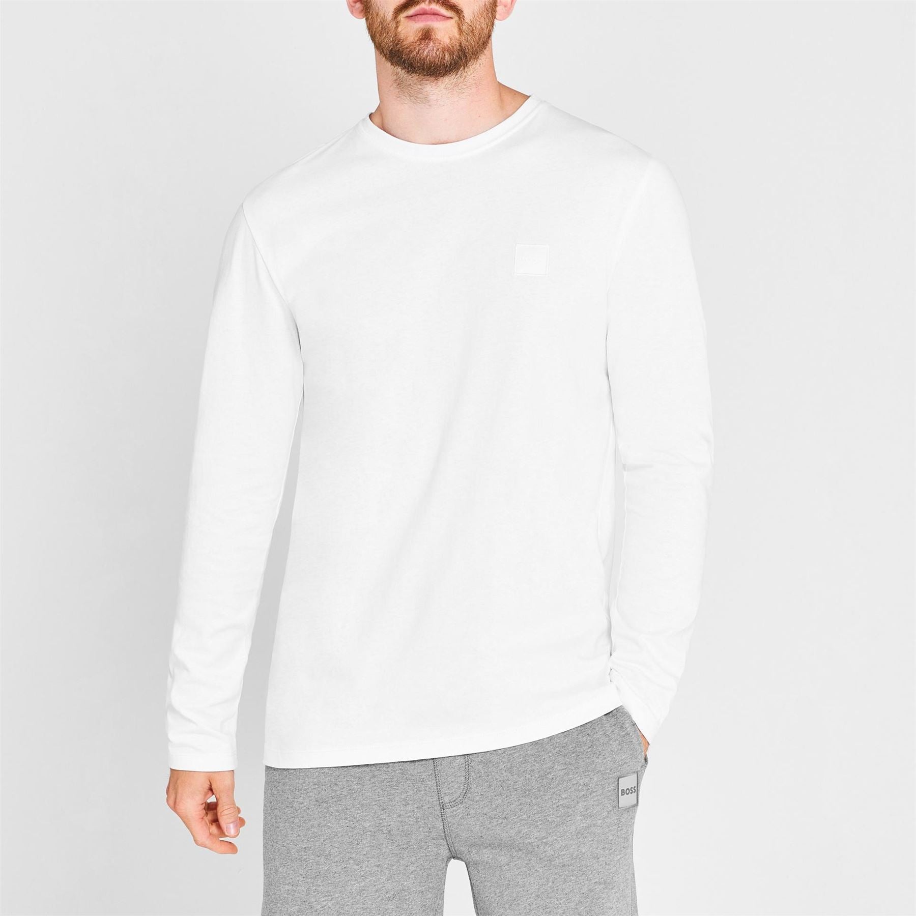 Boss Tacks Long Sleeve T-Shirt, Tonal Logo Badge