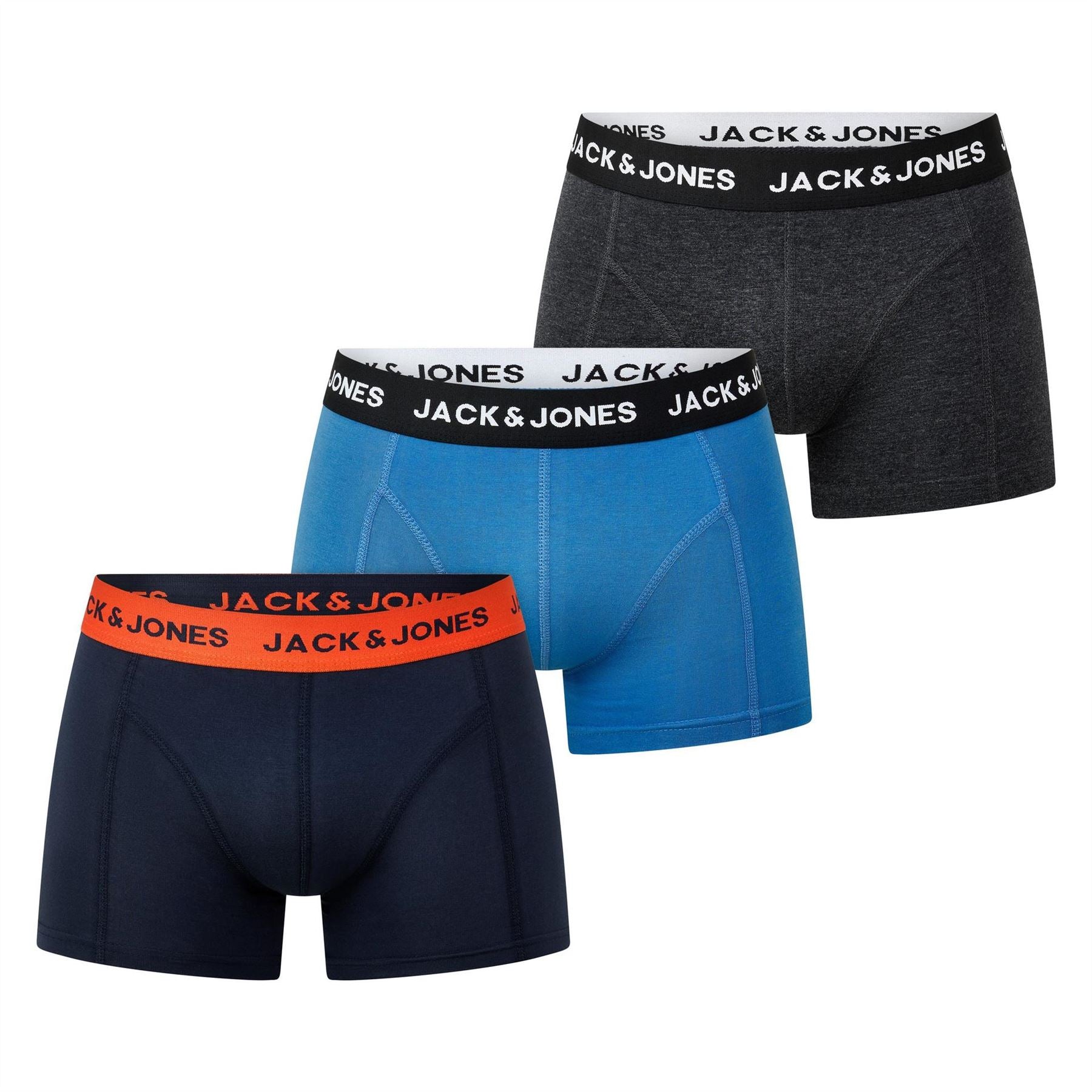 Jack and Jones Basic Simple Cotton Low Rise Trunks 3 Pack