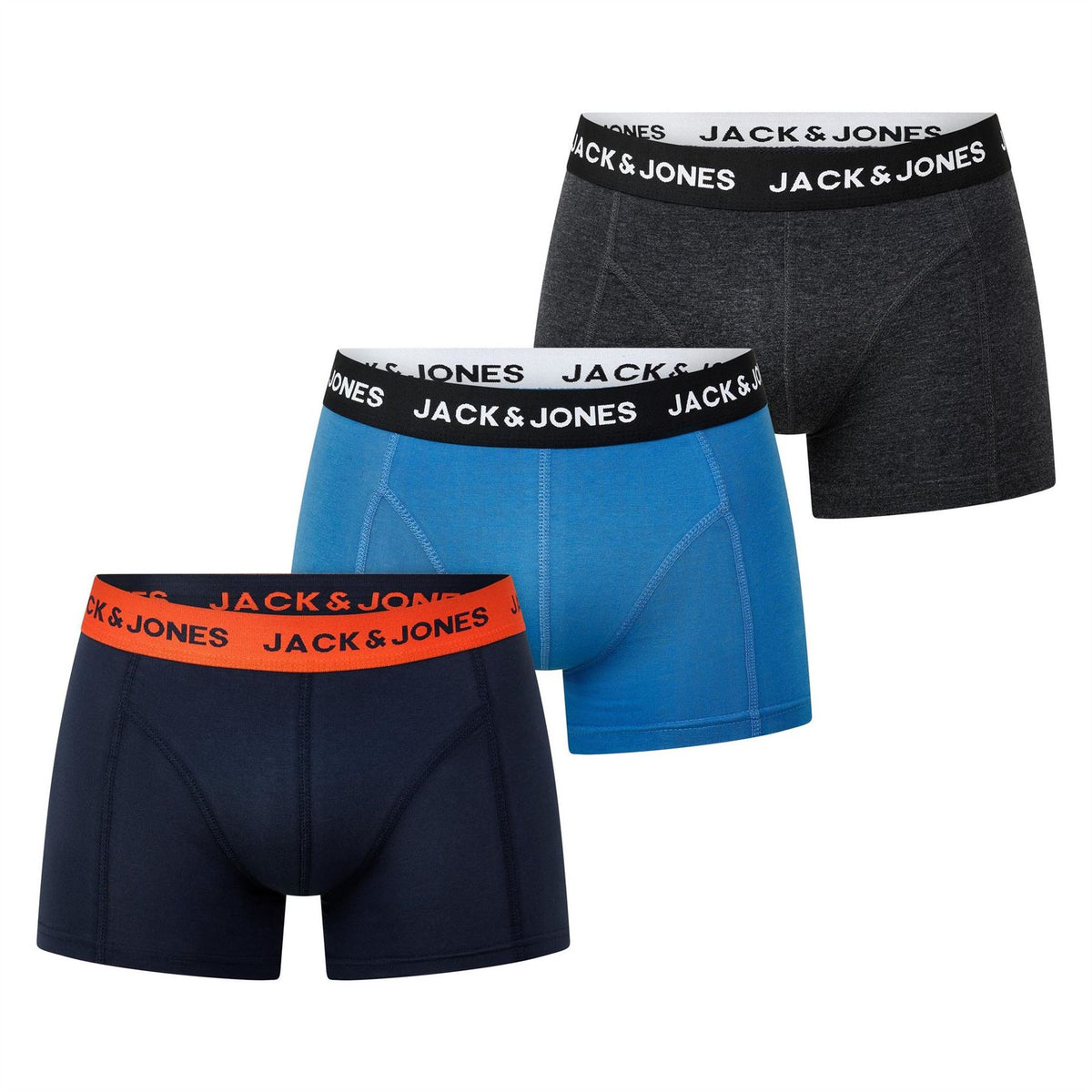 Jack and Jones Basic Simple Cotton Low Rise Trunks 3 Pack