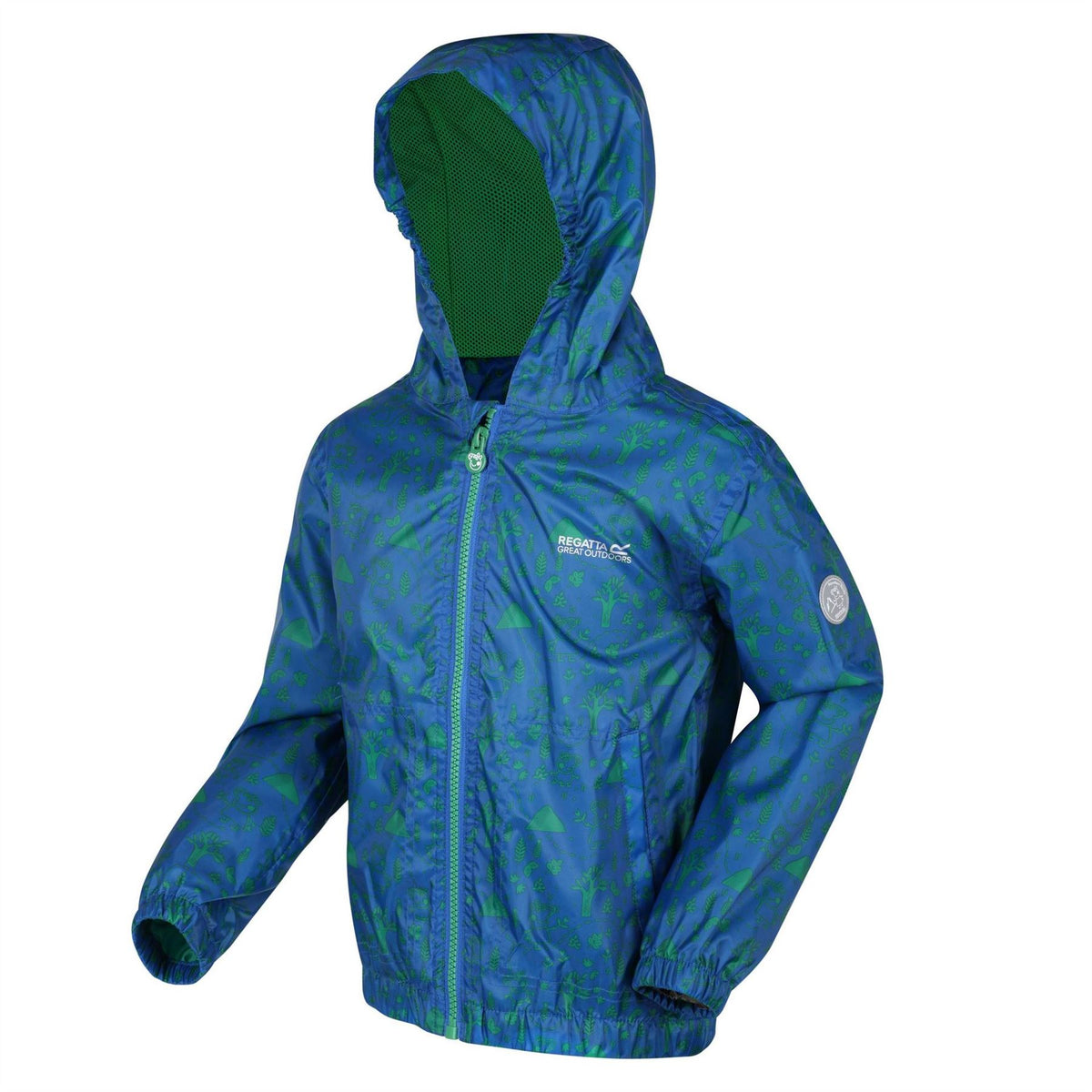 Regatta Muddy Puddle Abstract Patterned Hooded Rain Jacket