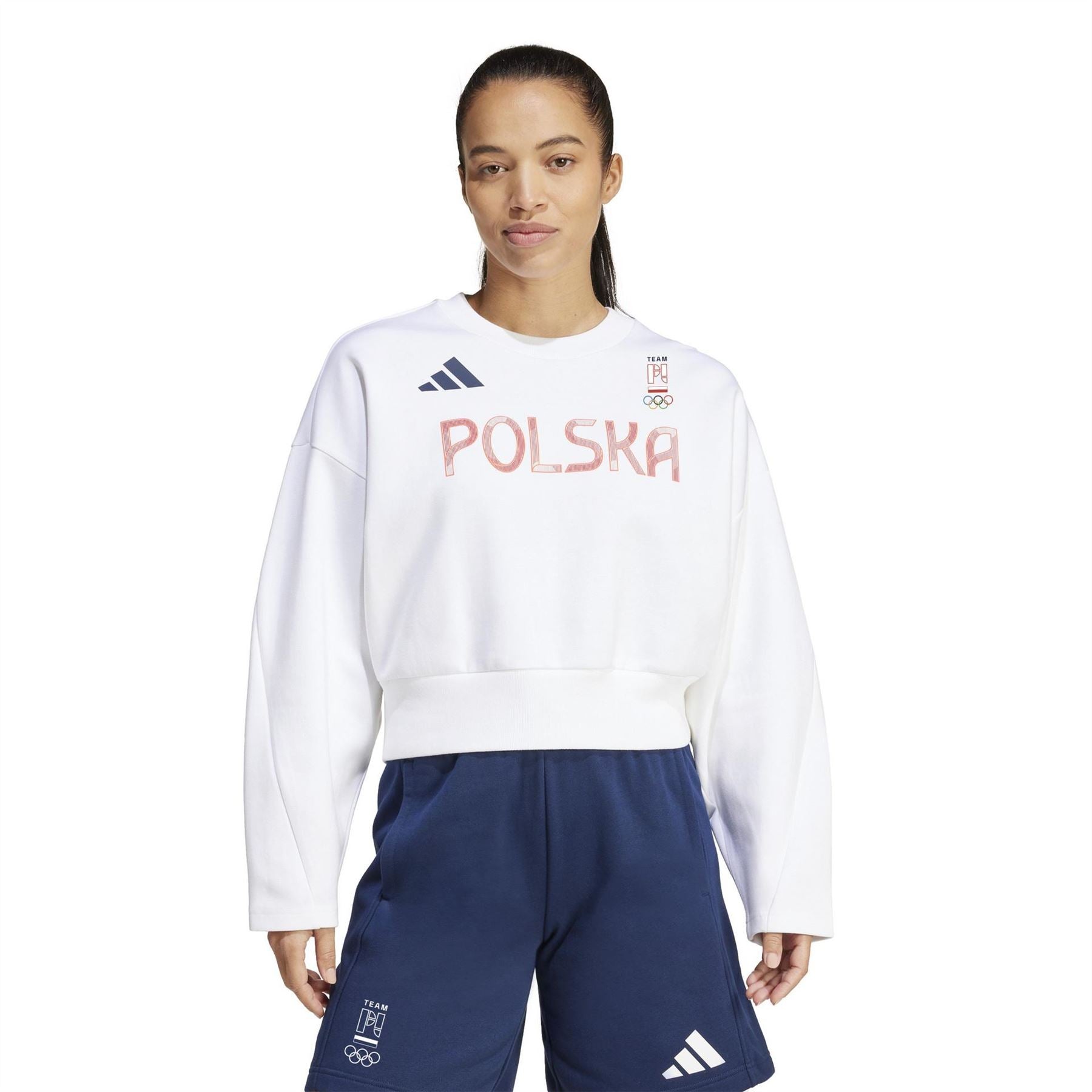 adidas Crew Neck Drop Shoulder Boxy Fit Sweatshirt