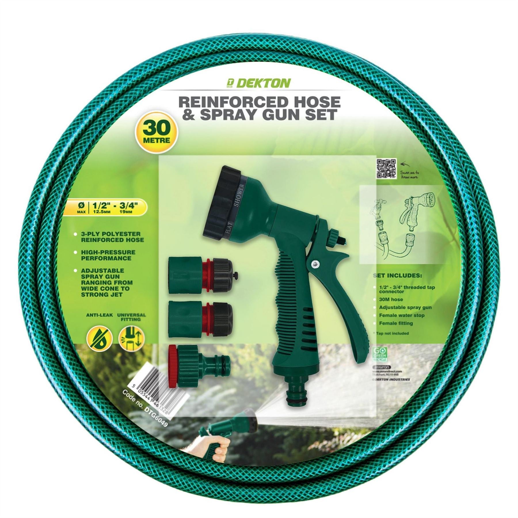 Dekton Metre Reinforced Hose  And  Spray Gun Set