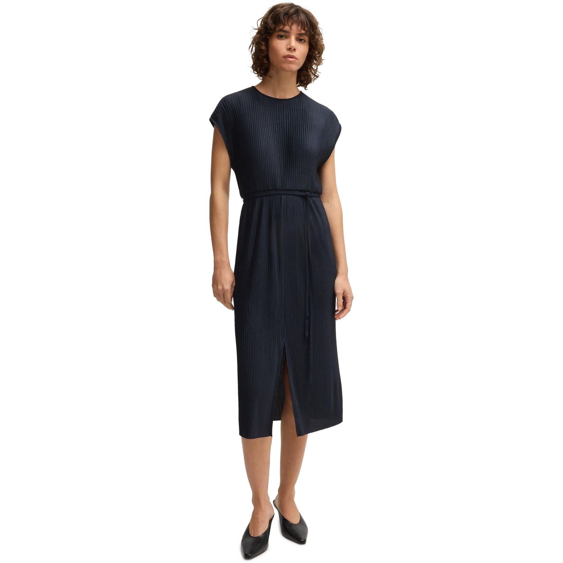 Boss Emaura Crew Neck Short Sleeve Midi Dress
