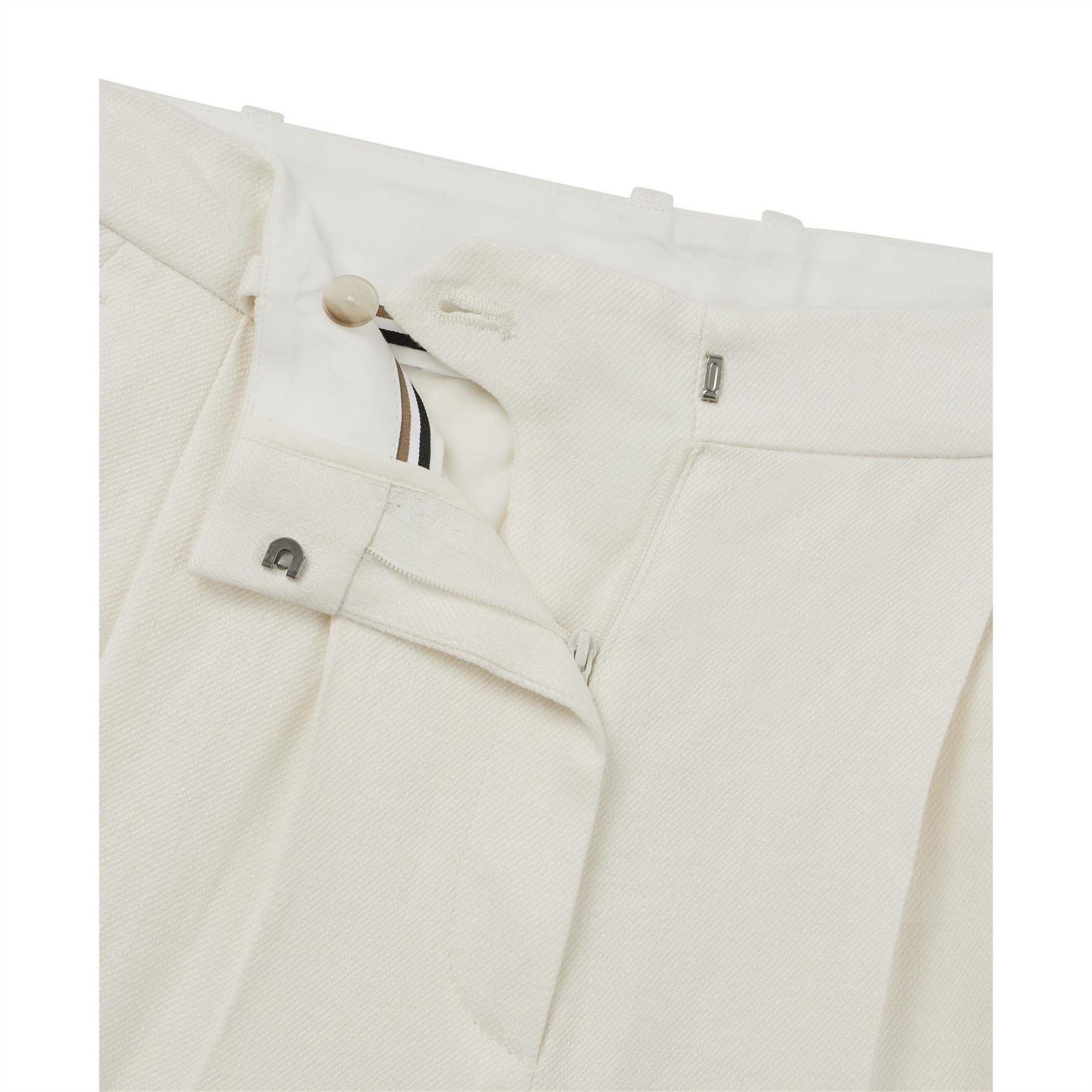 Boss Solid Patterned Straight Leg Trousers