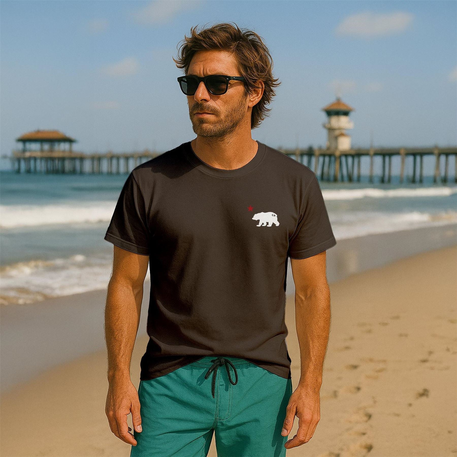 Republic of California Cali Large Genie Graphic Crew Neck Short Sleeve T-Shirt