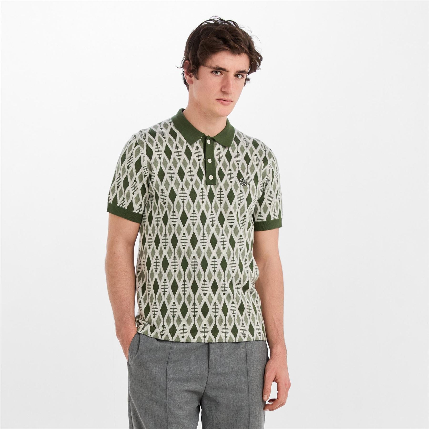 Pretty Green Roxy Knitted Short Sleeve Polo Shirt