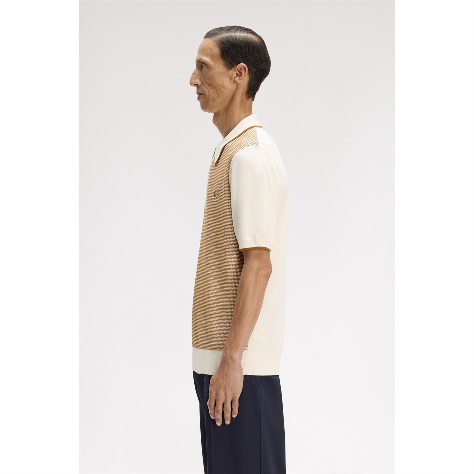 Fred Perry Knitted Short Sleeve Polo Shirt
