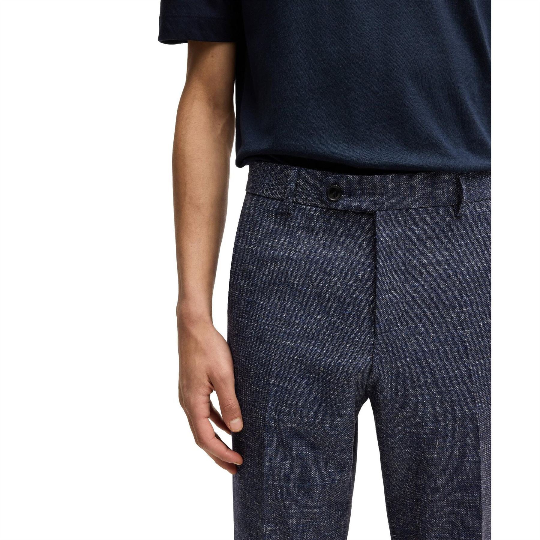 Boss H-Genius Heathered Patterned Straight Chinos