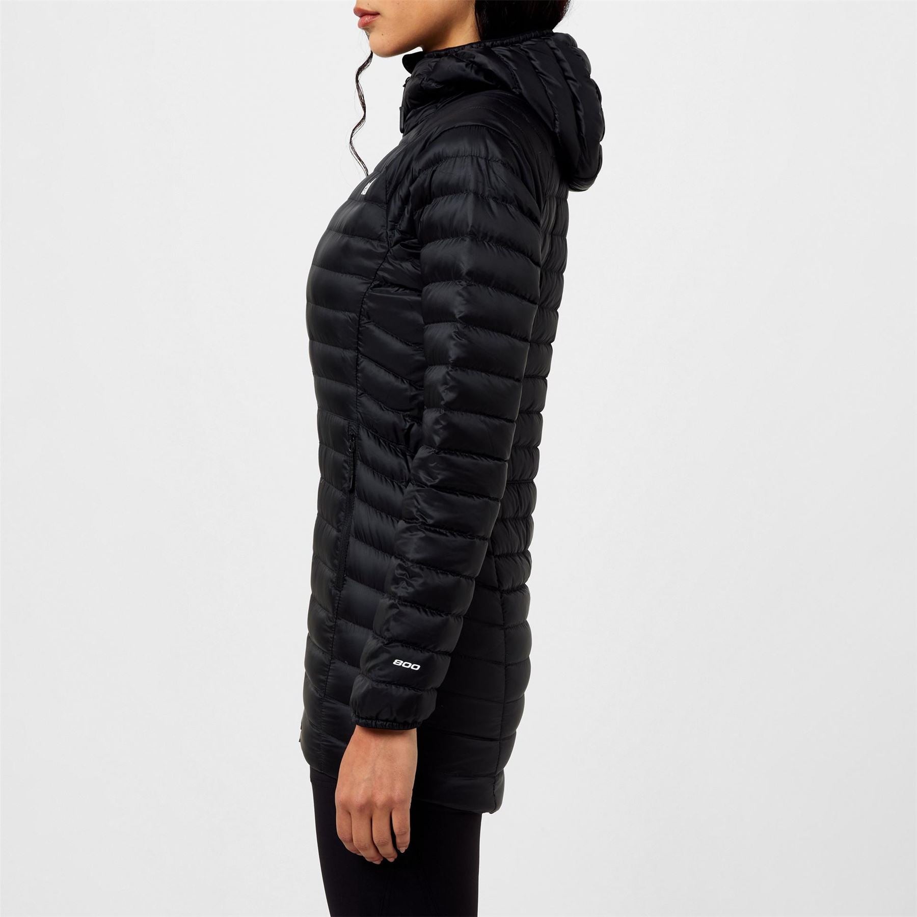 The North Face Trevail 800 Fill Down Hooded Long Sleeve Short Puffer Jacket