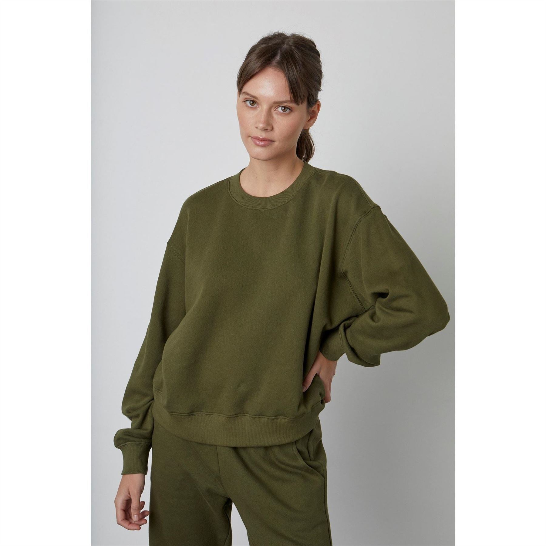 Velvet by Graham and Spencer Corefleece Relaxed Fit Drop Shoulder Long Sleeve Sweatshirt