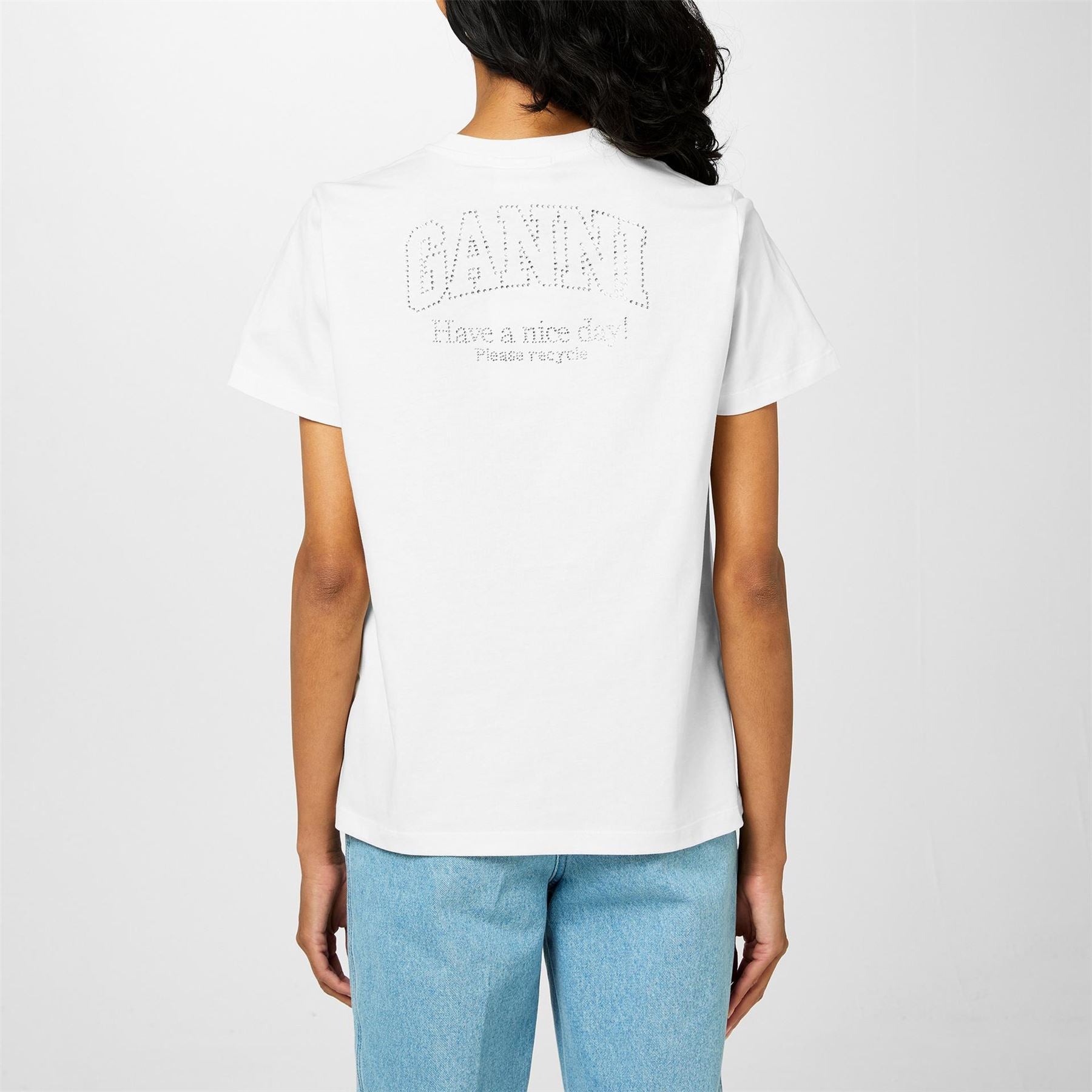 Ganni Rhinestone Regular Fit T-Shirt